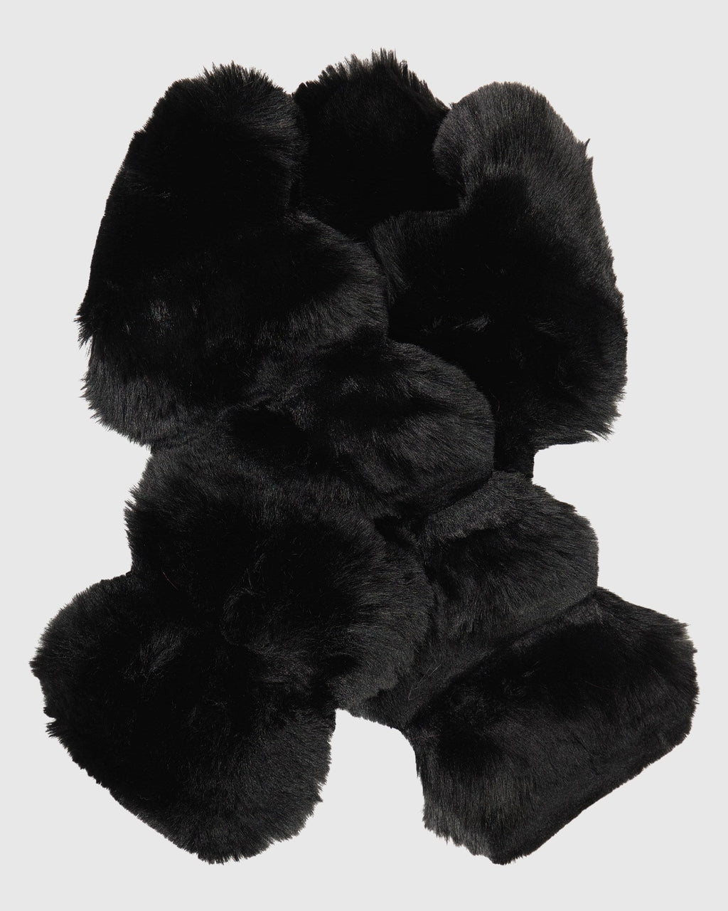 FUR-FREE CHINCHILLA (FAUX FUR) PULL THROUGH SCARF - BLACK CHINCH
