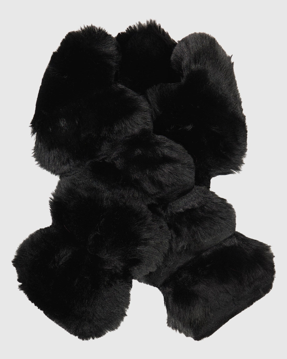 FUR-FREE CHINCHILLA (FAUX FUR) PULL THROUGH SCARF - BLACK CHINCH