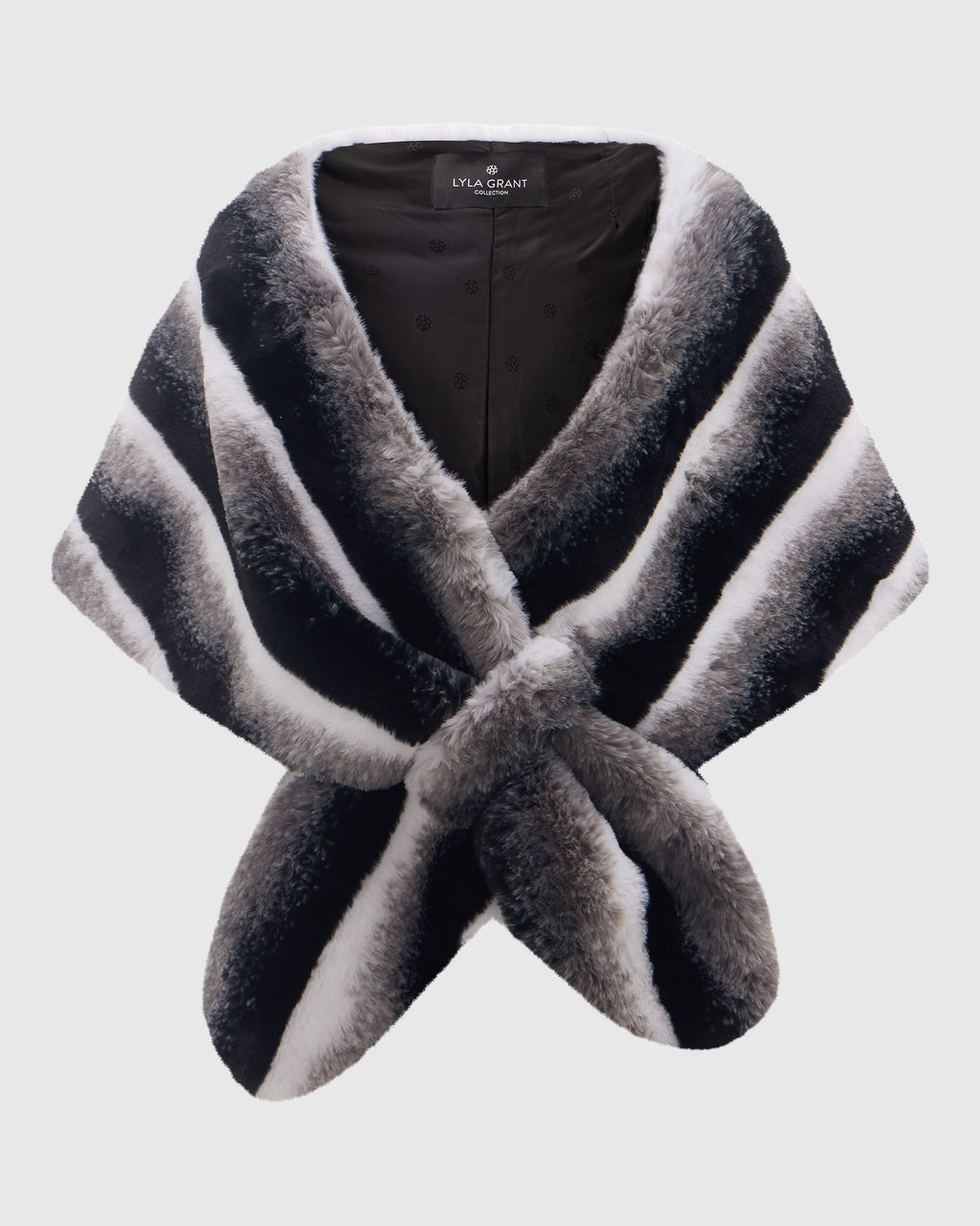 FUR-FREE CHINCHILLA (FAUX FUR) PULL-THROUGH STOLE