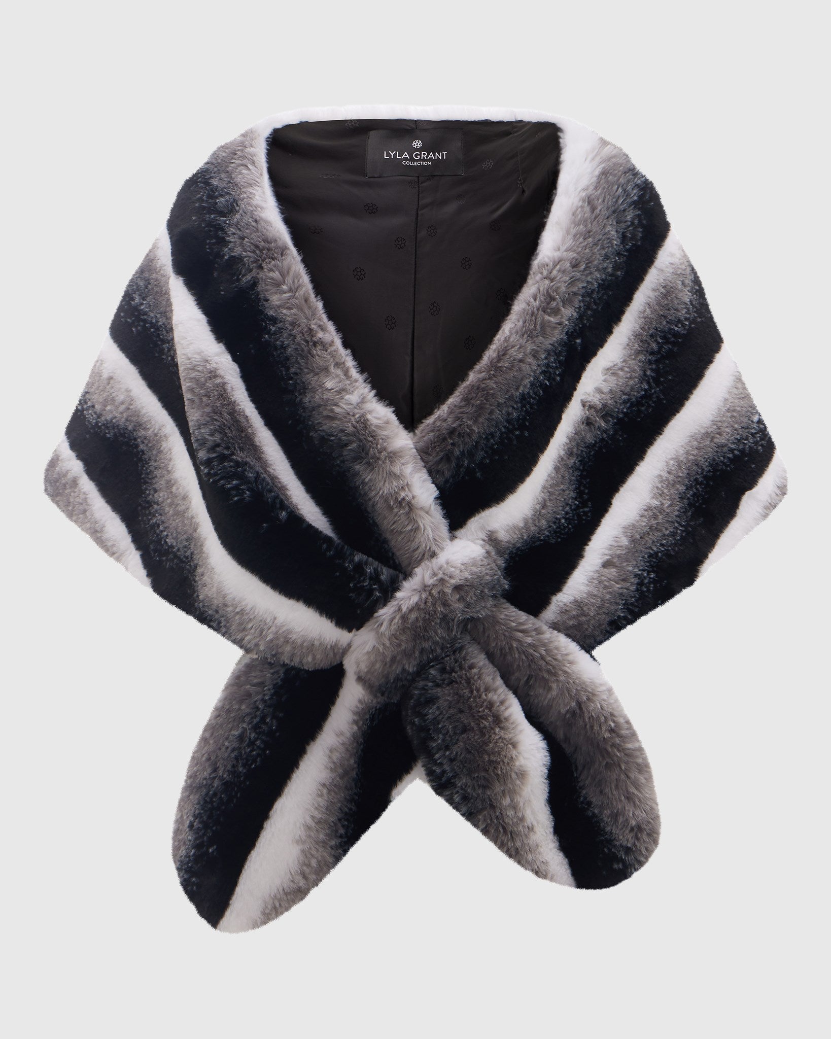 FUR-FREE CHINCHILLA (FAUX FUR) PULL-THROUGH STOLE