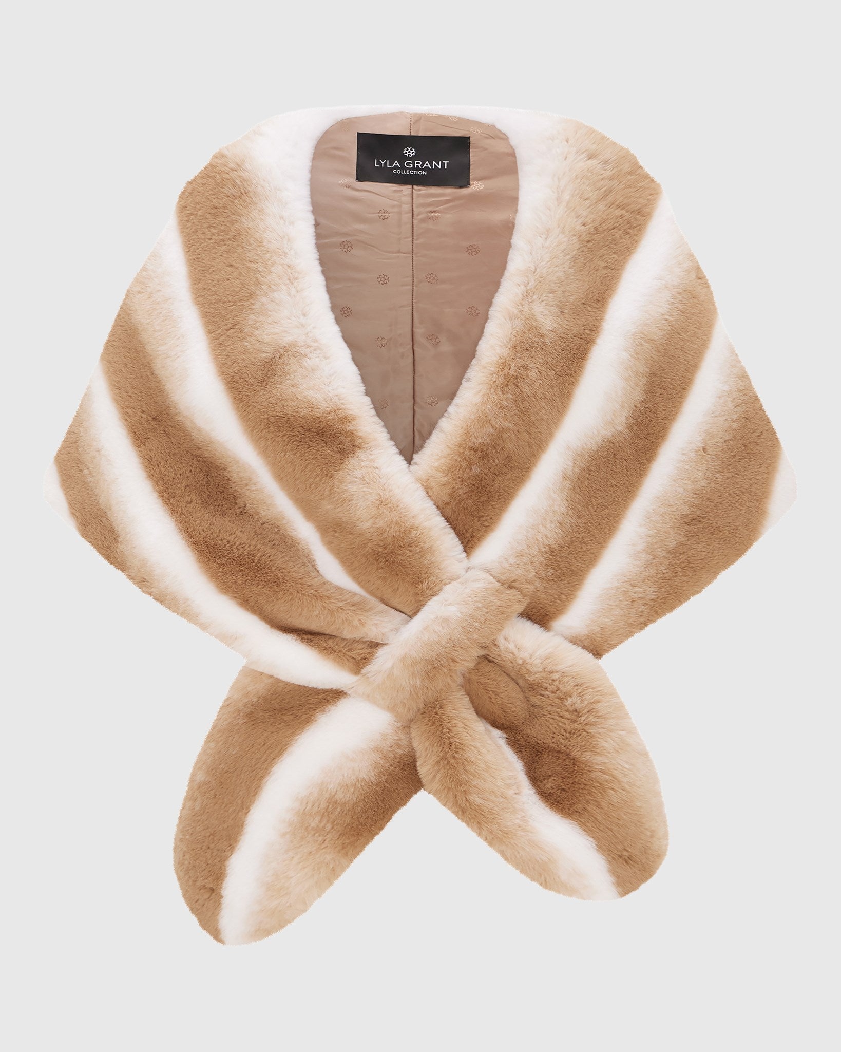 FUR-FREE CHINCHILLA (FAUX FUR) PULL-THROUGH STOLE