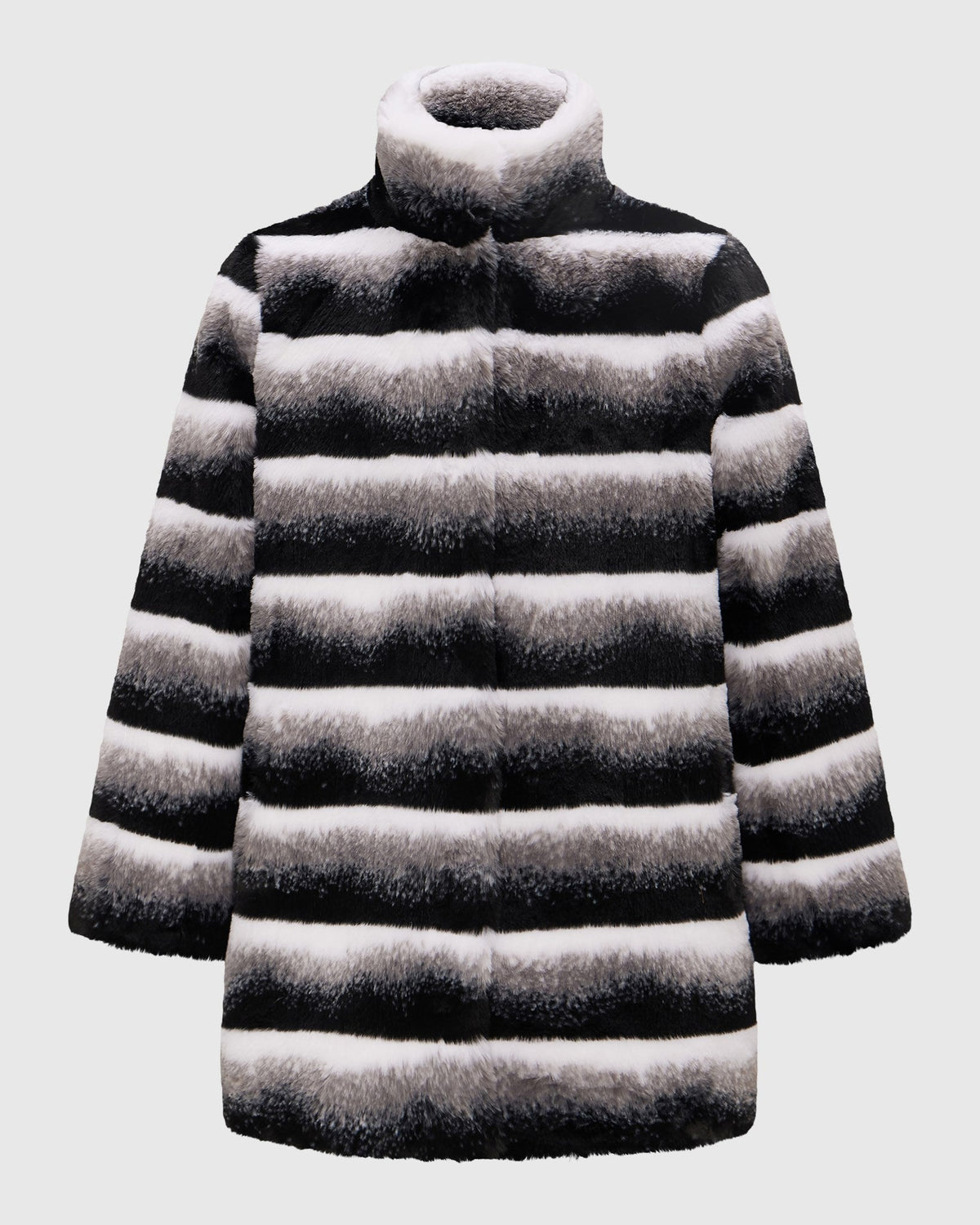 FUR-FREE CHINCHILLA (FAUX FUR) REVERSIBLE JACKET - GRAY CHINCH/BLACK