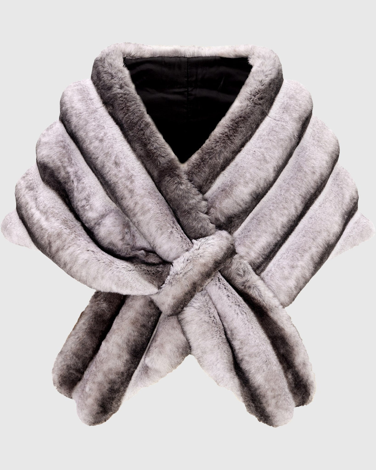 FUR-FREE CHINCHILLA (FAUX FUR) STOLE - GRAY CHINCH