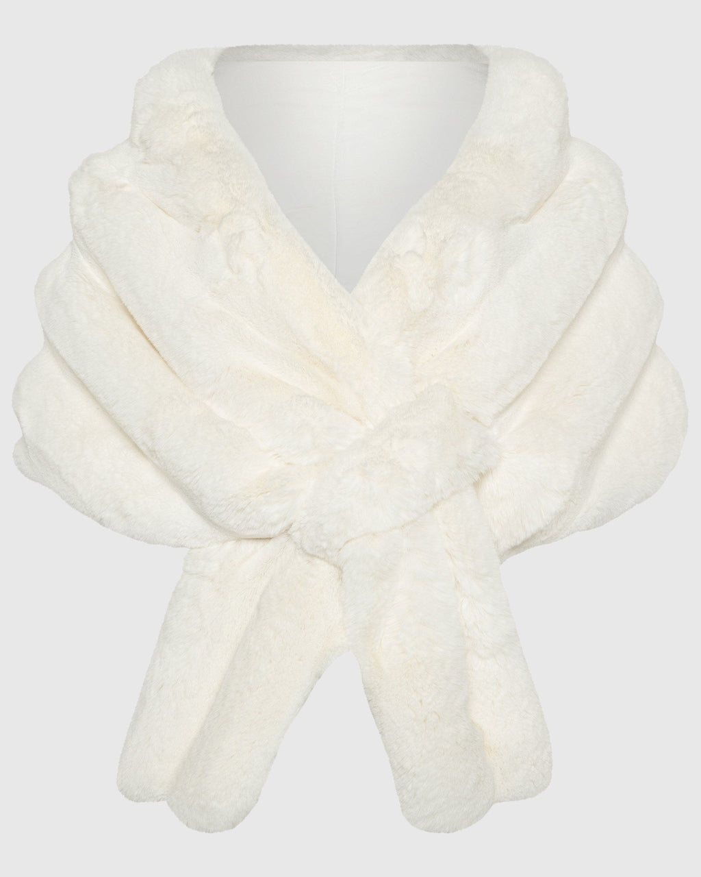 FUR-FREE CHINCHILLA (FAUX FUR) STOLE - WHITE CHINCH