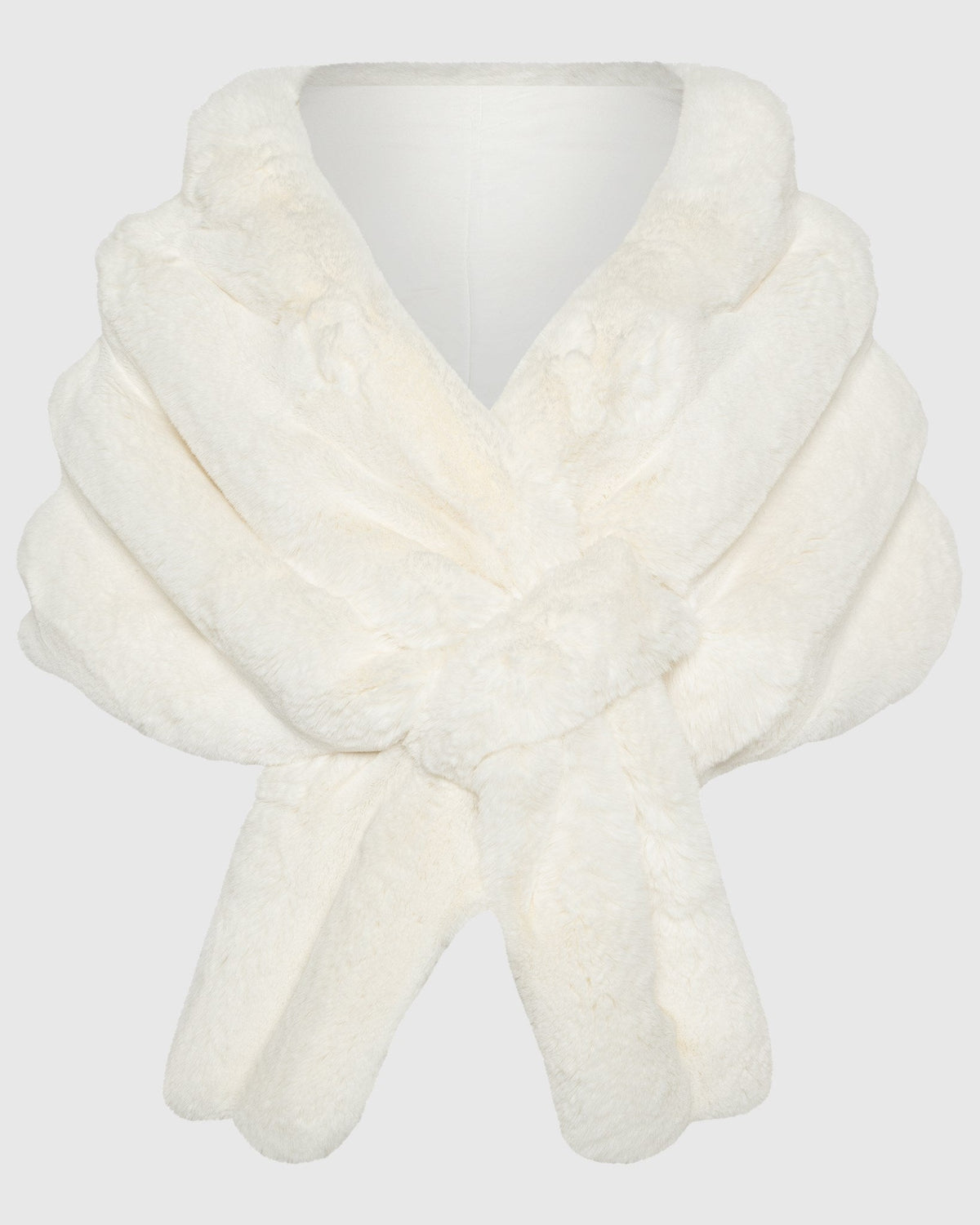 FUR-FREE CHINCHILLA (FAUX FUR) STOLE - WHITE CHINCH