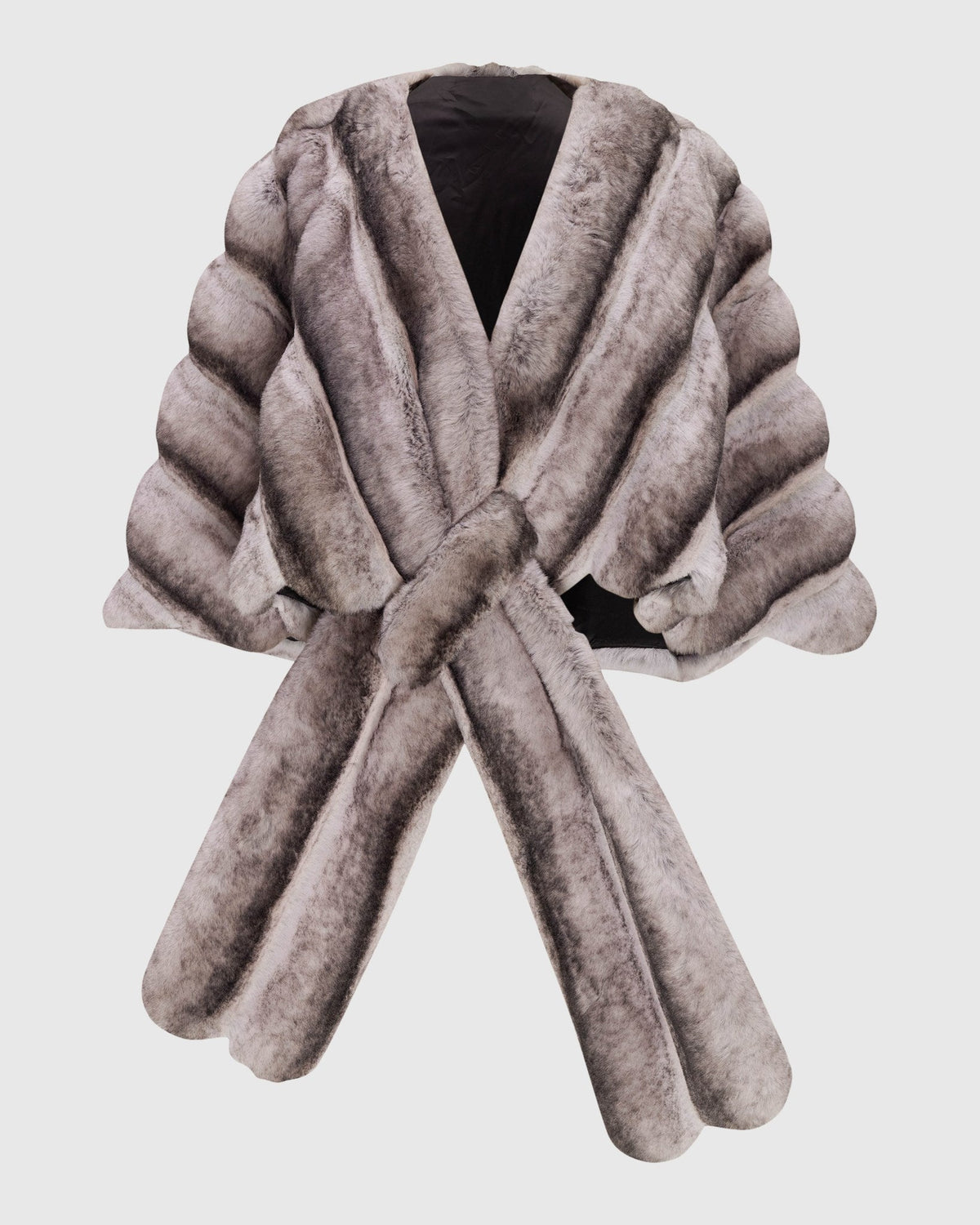FUR-FREE CHINCHILLA (FAUX FUR) STOLE - GRAY CHINCH