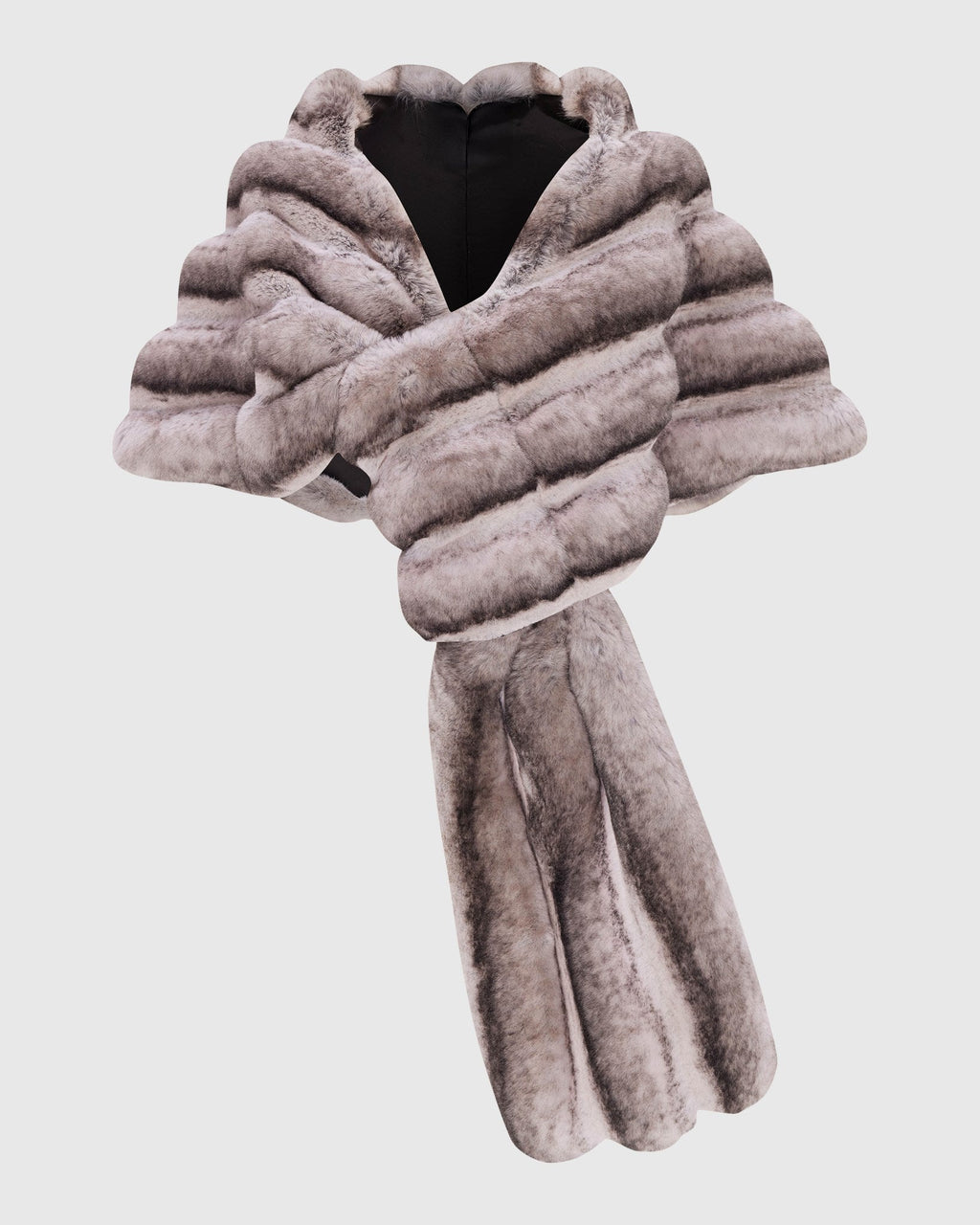 FUR-FREE CHINCHILLA (FAUX FUR) STOLE - GRAY CHINCH