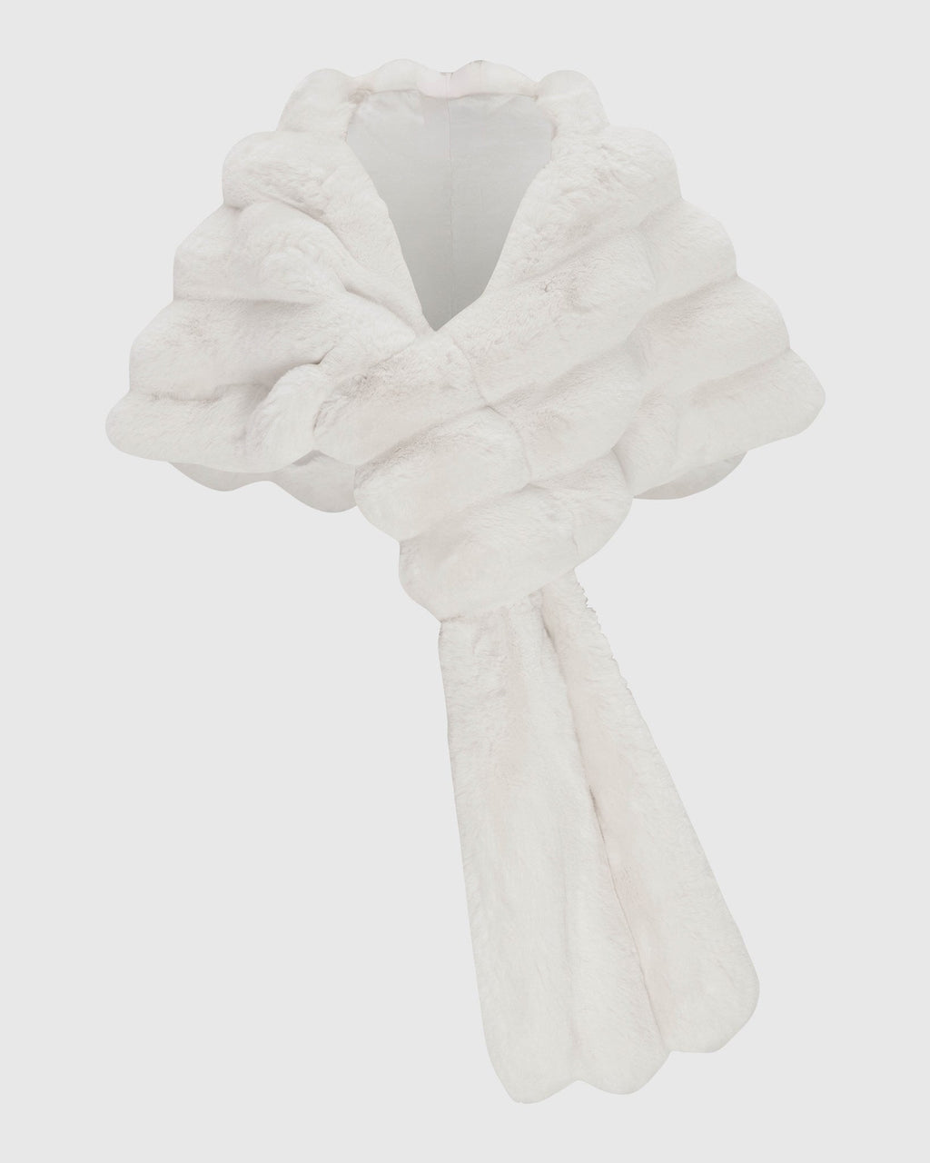 FUR-FREE CHINCHILLA (FAUX FUR) STOLE - WHITE CHINCH