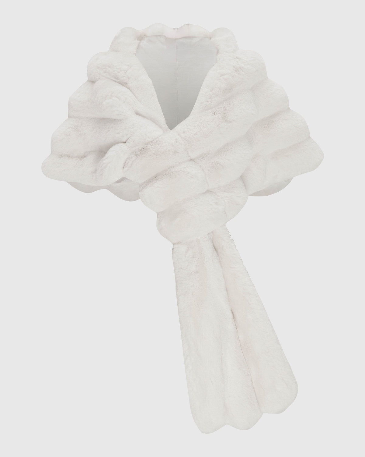 FUR-FREE CHINCHILLA (FAUX FUR) STOLE - WHITE CHINCH