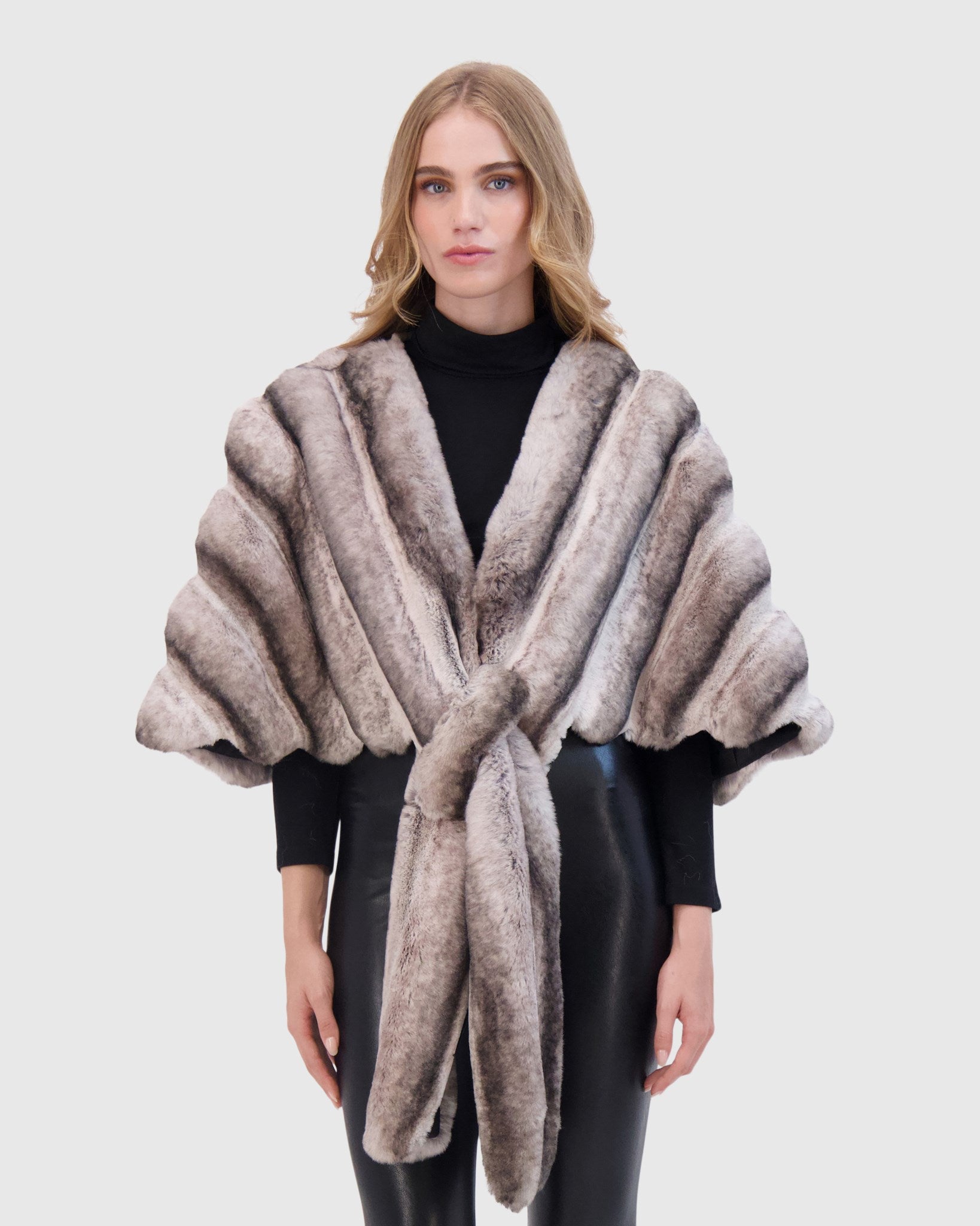 FUR-FREE CHINCHILLA (FAUX FUR) STOLE