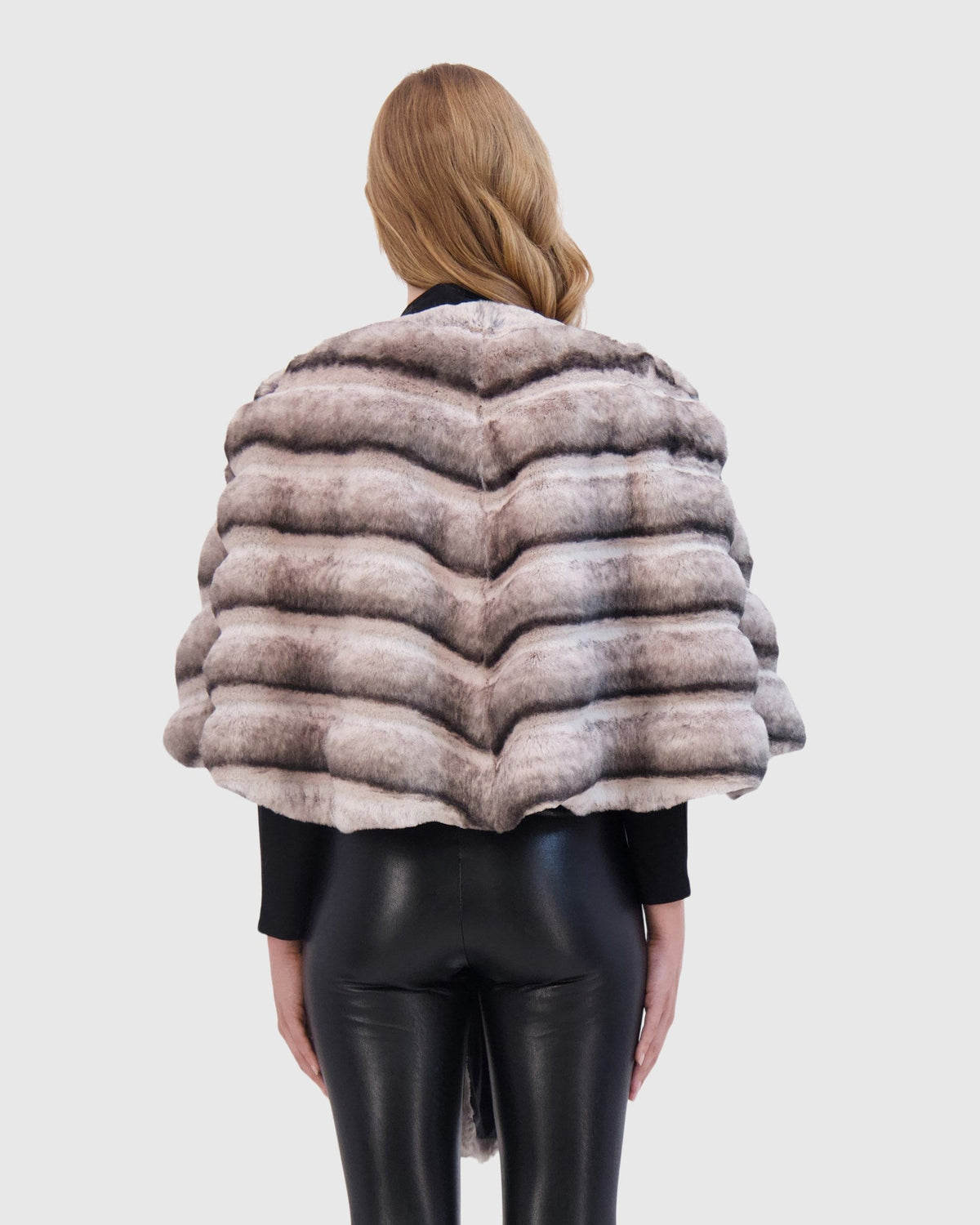 FUR-FREE CHINCHILLA (FAUX FUR) STOLE - GRAY CHINCH