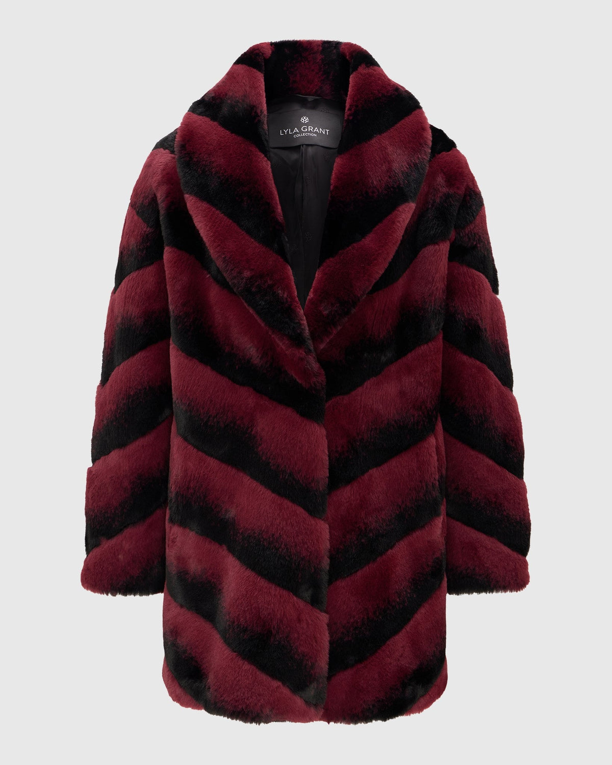FUR-FREE CHINCHILLA (FAUX FUR) STROLLER - BURGUNDY CHINCH