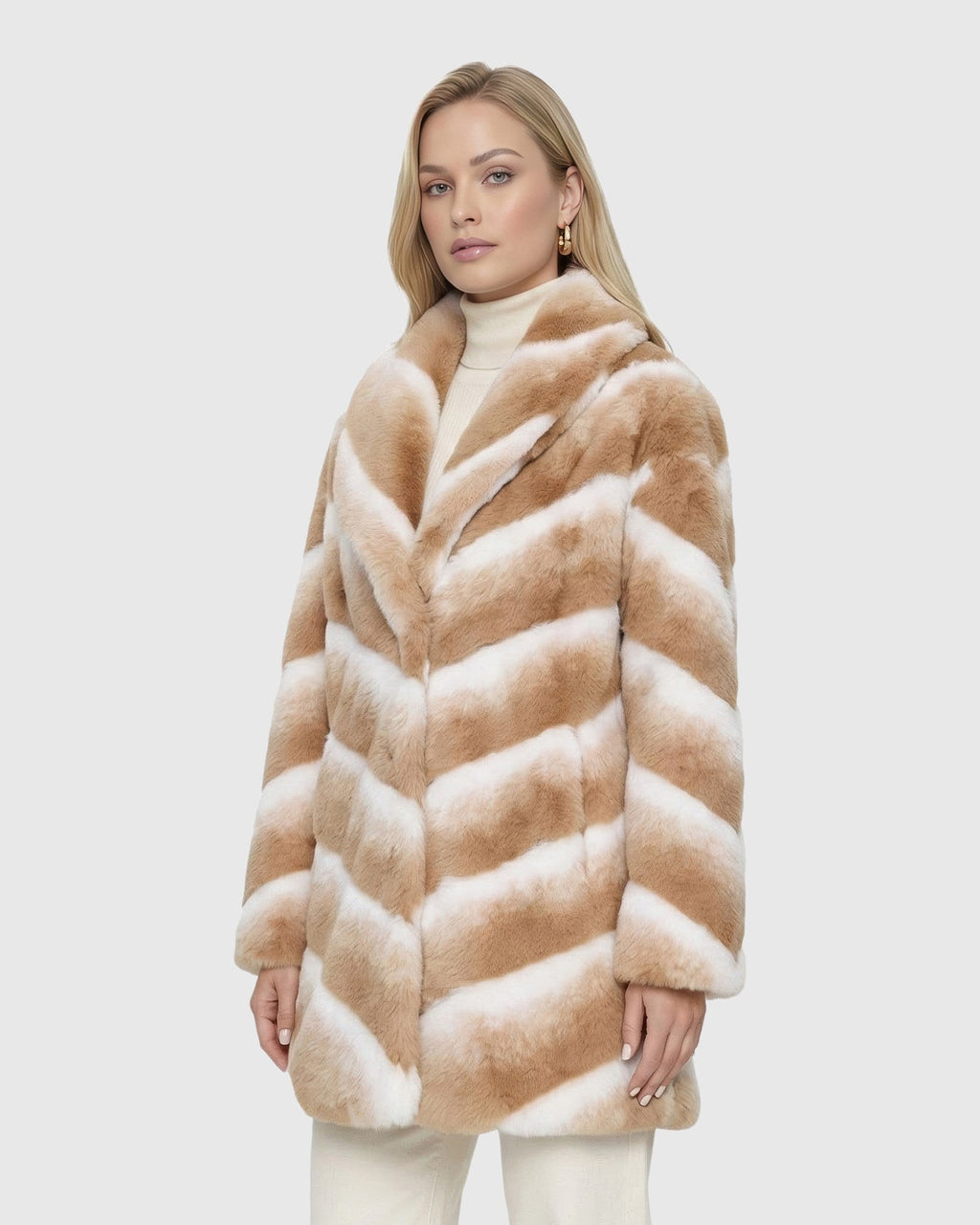 FUR-FREE CHINCHILLA (FAUX FUR) STROLLER - BEIGE CHINCH
