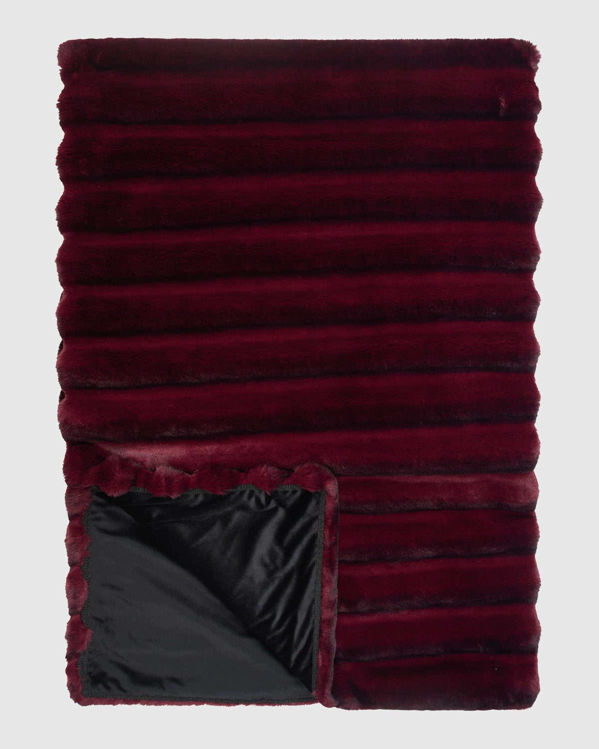 FUR-FREE CHINCHILLA (FAUX FUR) THROW - WINE CHINCH