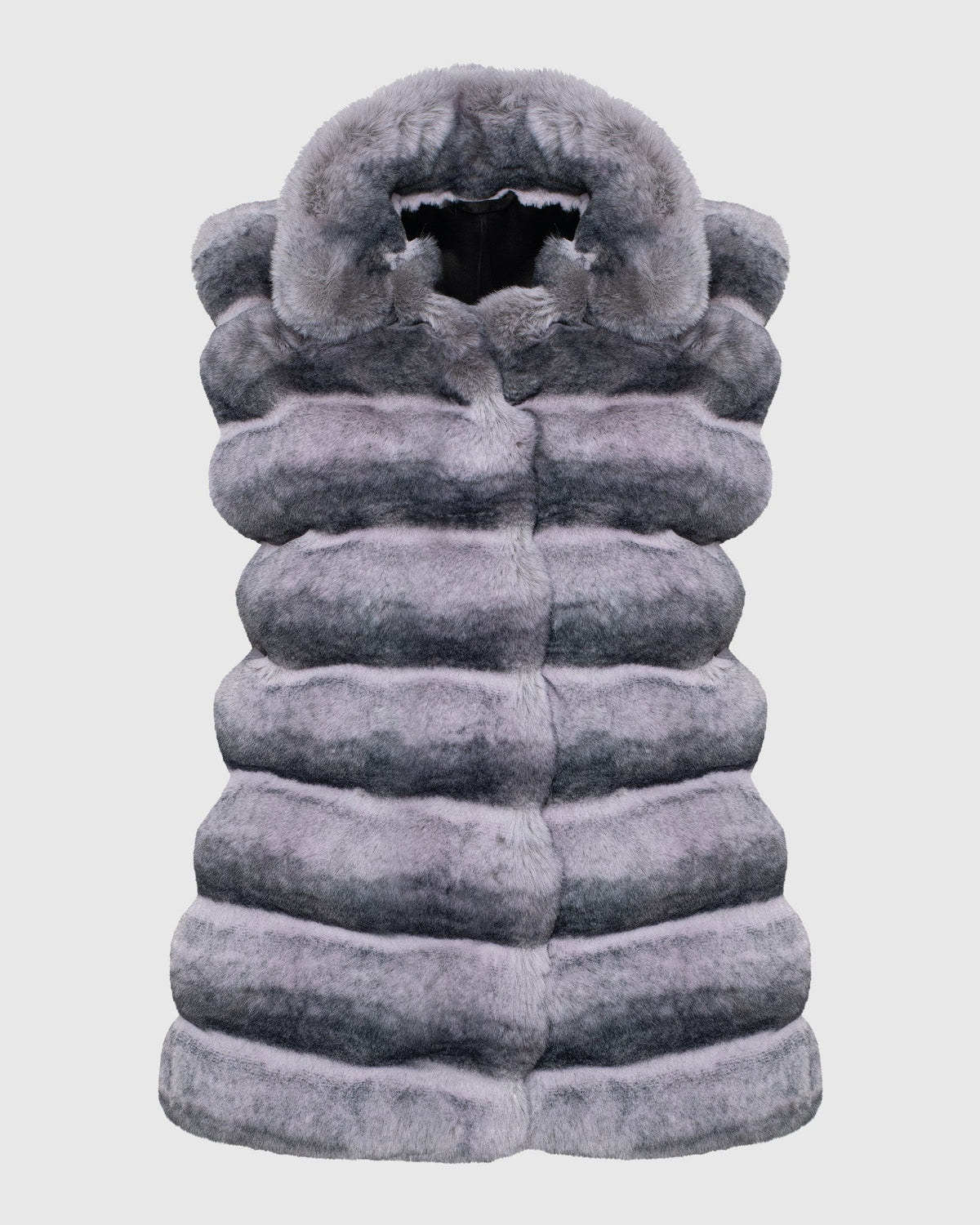 FUR-FREE CHINCHILLA (FAUX FUR) VEST - GRAY CHINCH
