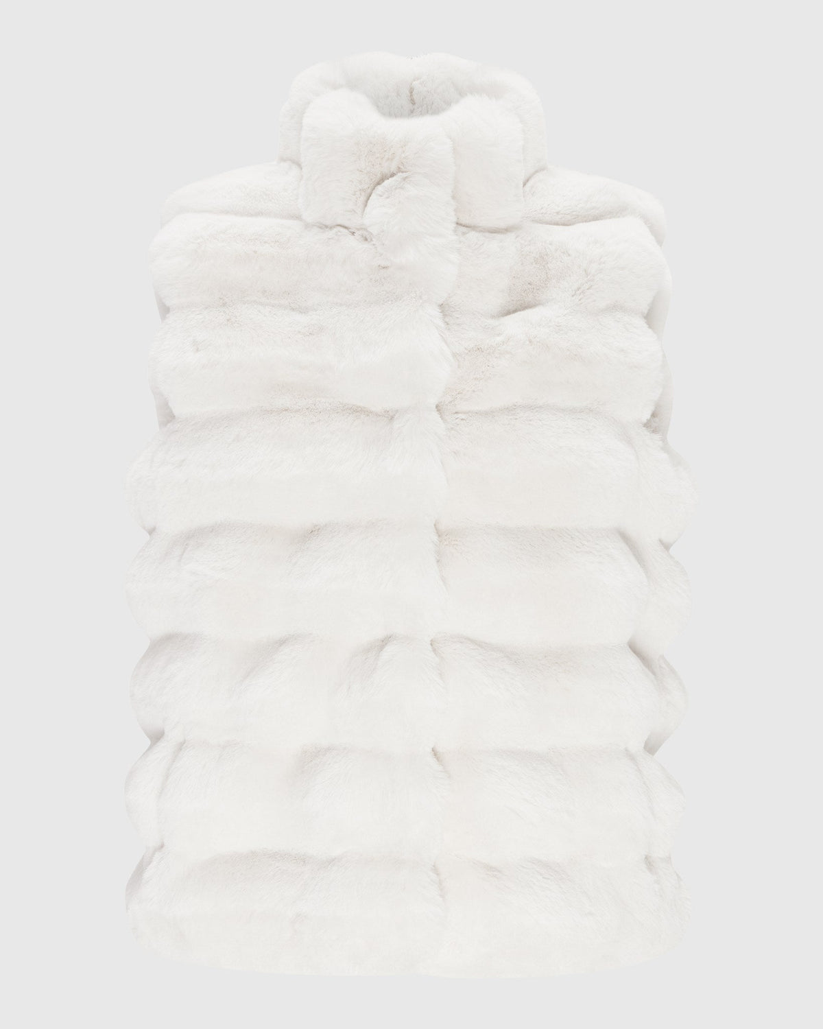 FUR-FREE CHINCHILLA (FAUX FUR) VEST - WHITE CHINCH