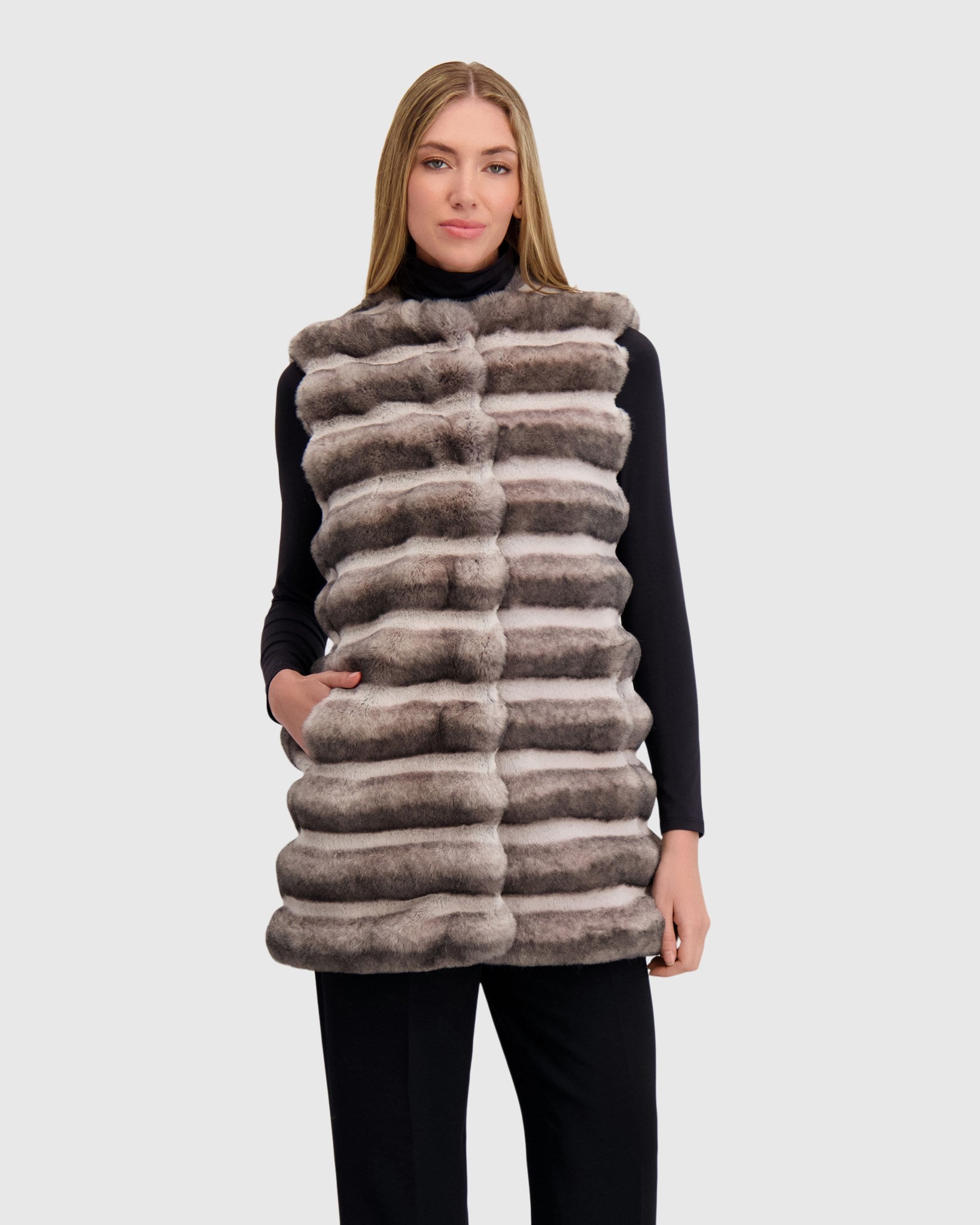 FUR-FREE CHINCHILLA (FAUX FUR) VEST