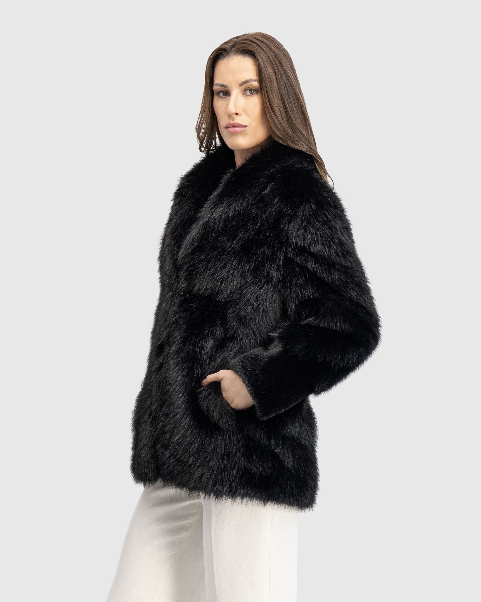 FUR-FREE FOX AND MINK (FAUX FUR) JACKET
