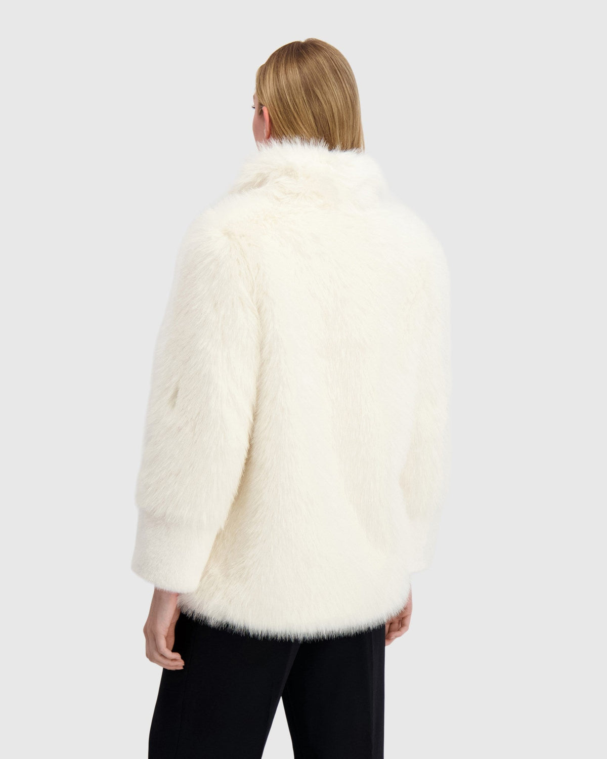 FUR-FREE FOX AND MINK (FAUX FUR) JACKET - WHITE