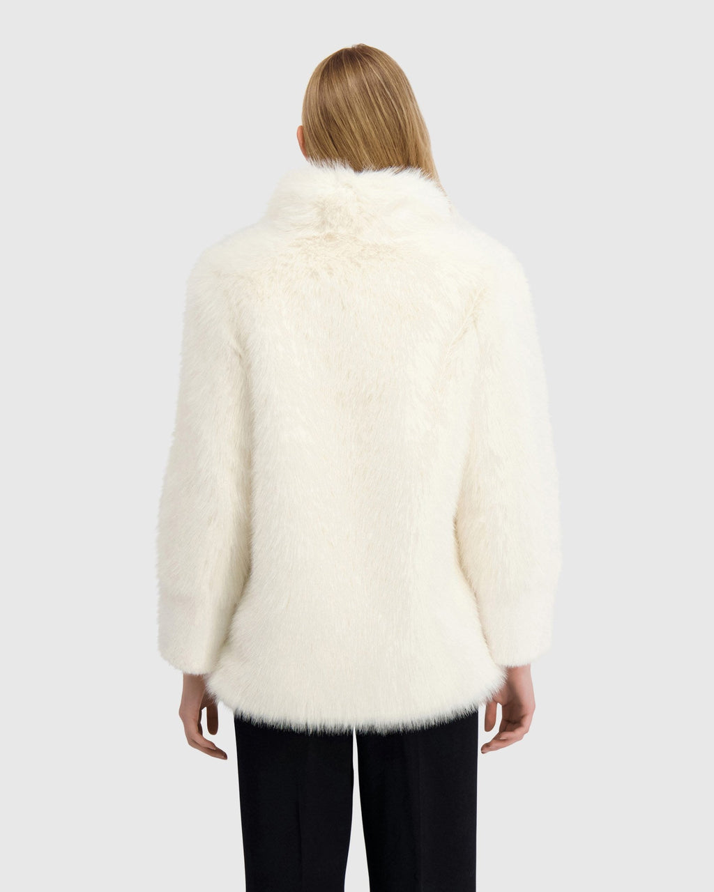 FUR-FREE FOX AND MINK (FAUX FUR) JACKET - WHITE