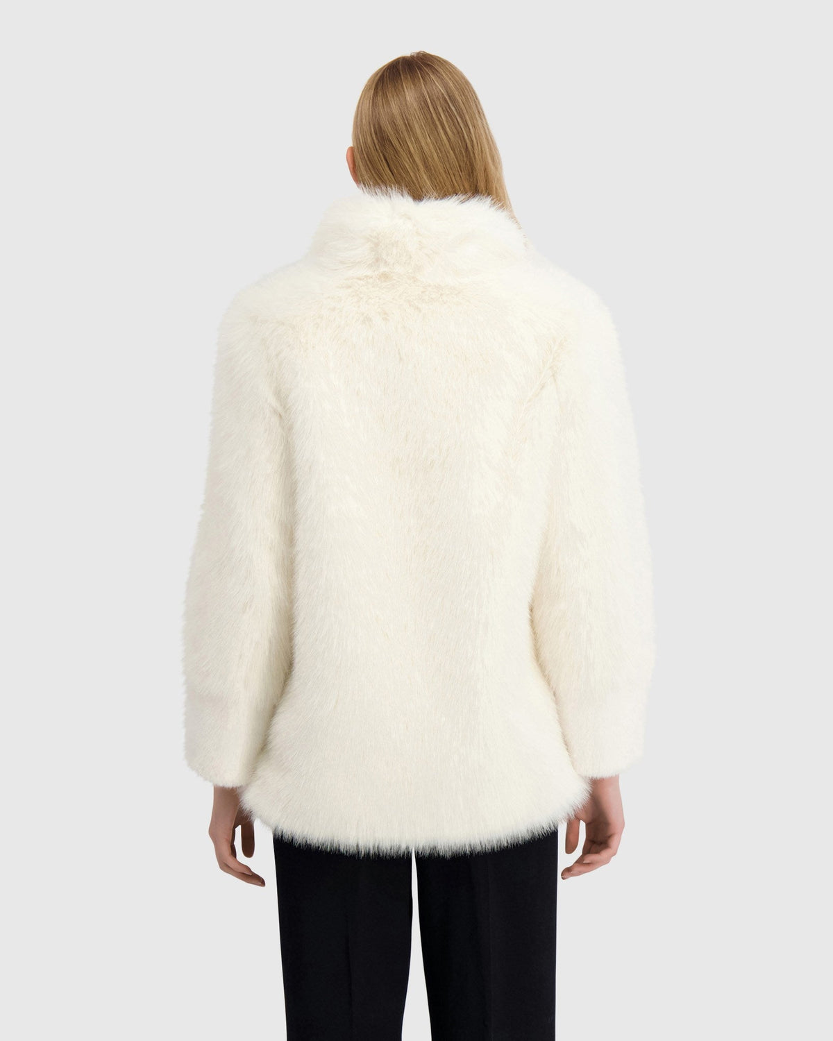 FUR-FREE FOX AND MINK (FAUX FUR) JACKET - WHITE