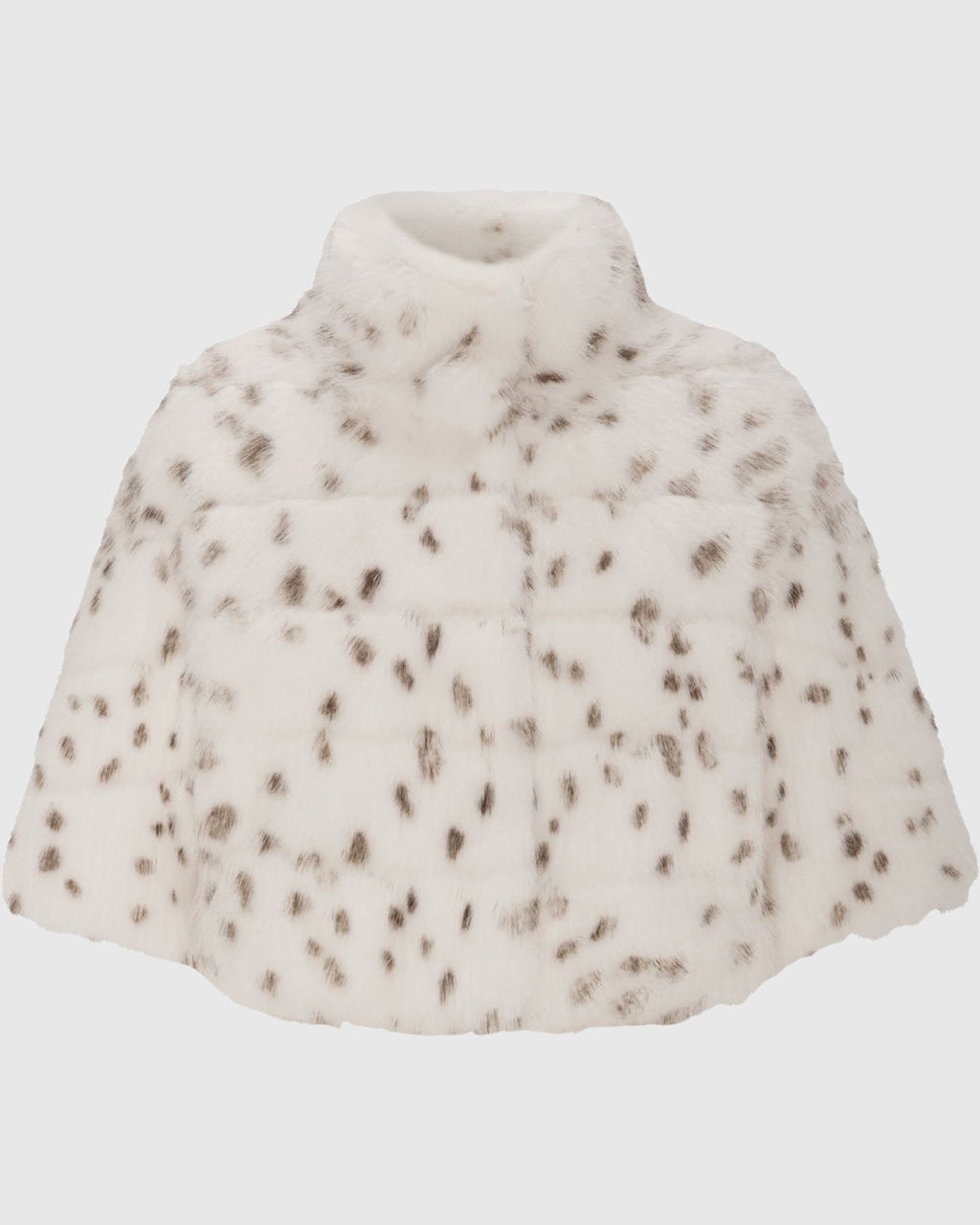 FUR-FREE FOX (FAUX FUR) BOLERO - WHITE/BLACK SPOTTED