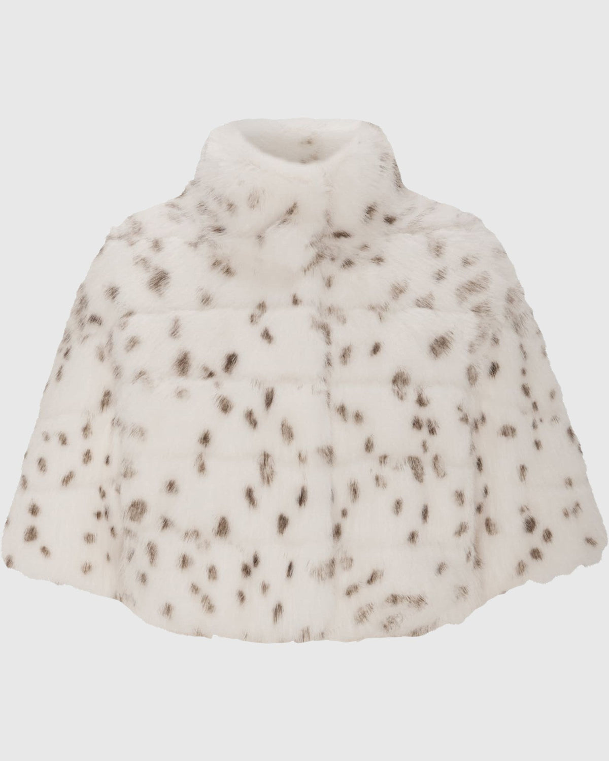 FUR-FREE FOX (FAUX FUR) BOLERO - WHITE/BLACK SPOTTED