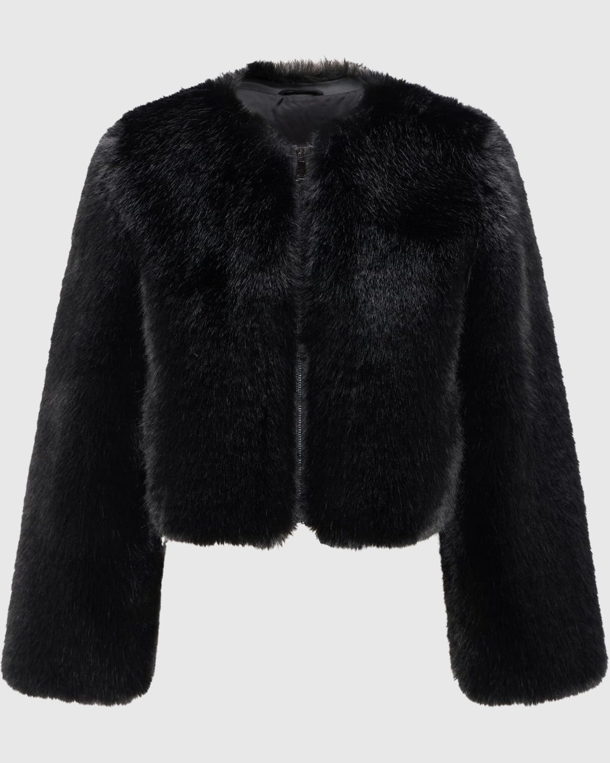 FUR-FREE FOX (FAUX FUR) BOLERO - BLACK