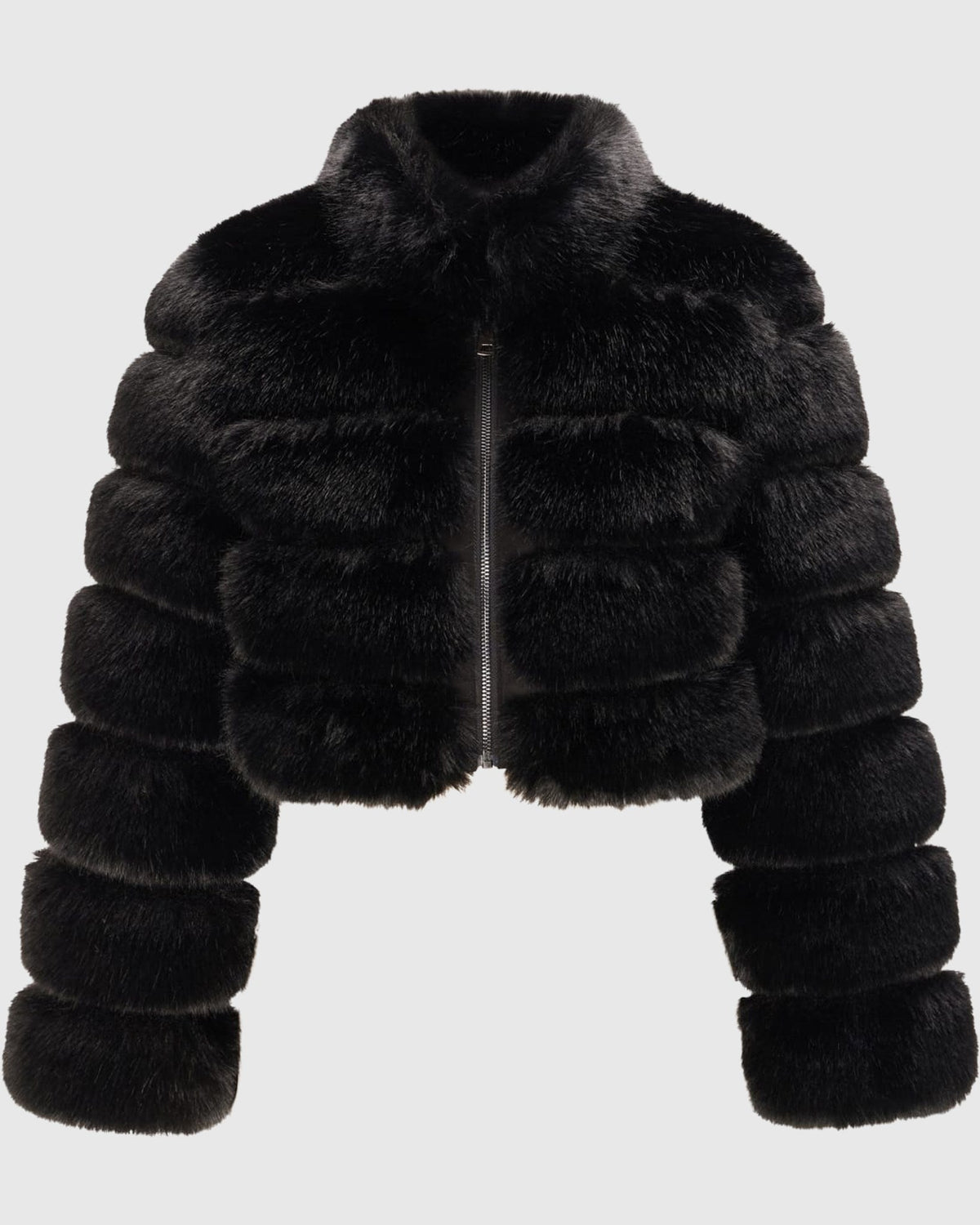 FUR-FREE FOX (FAUX FUR) BOLERO - BLACK