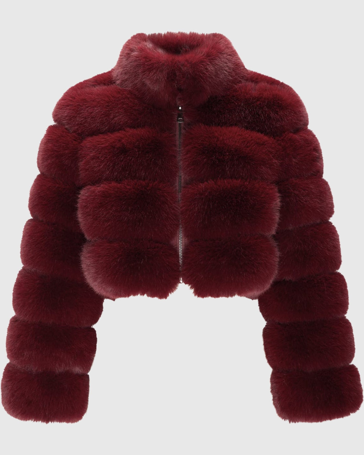 FUR-FREE FOX (FAUX FUR) BOLERO - WINE