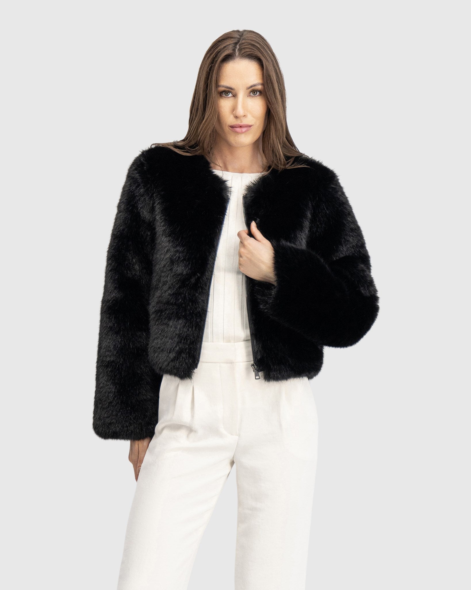 FUR-FREE FOX (FAUX FUR) BOLERO