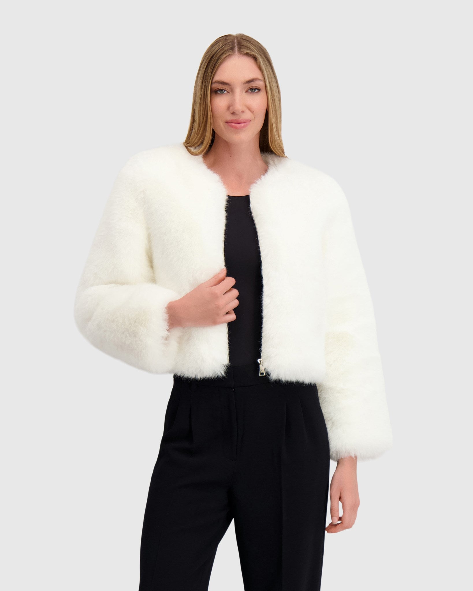 FUR-FREE FOX (FAUX FUR) BOLERO