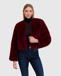 FUR-FREE FOX (FAUX FUR) BOLERO - WINE