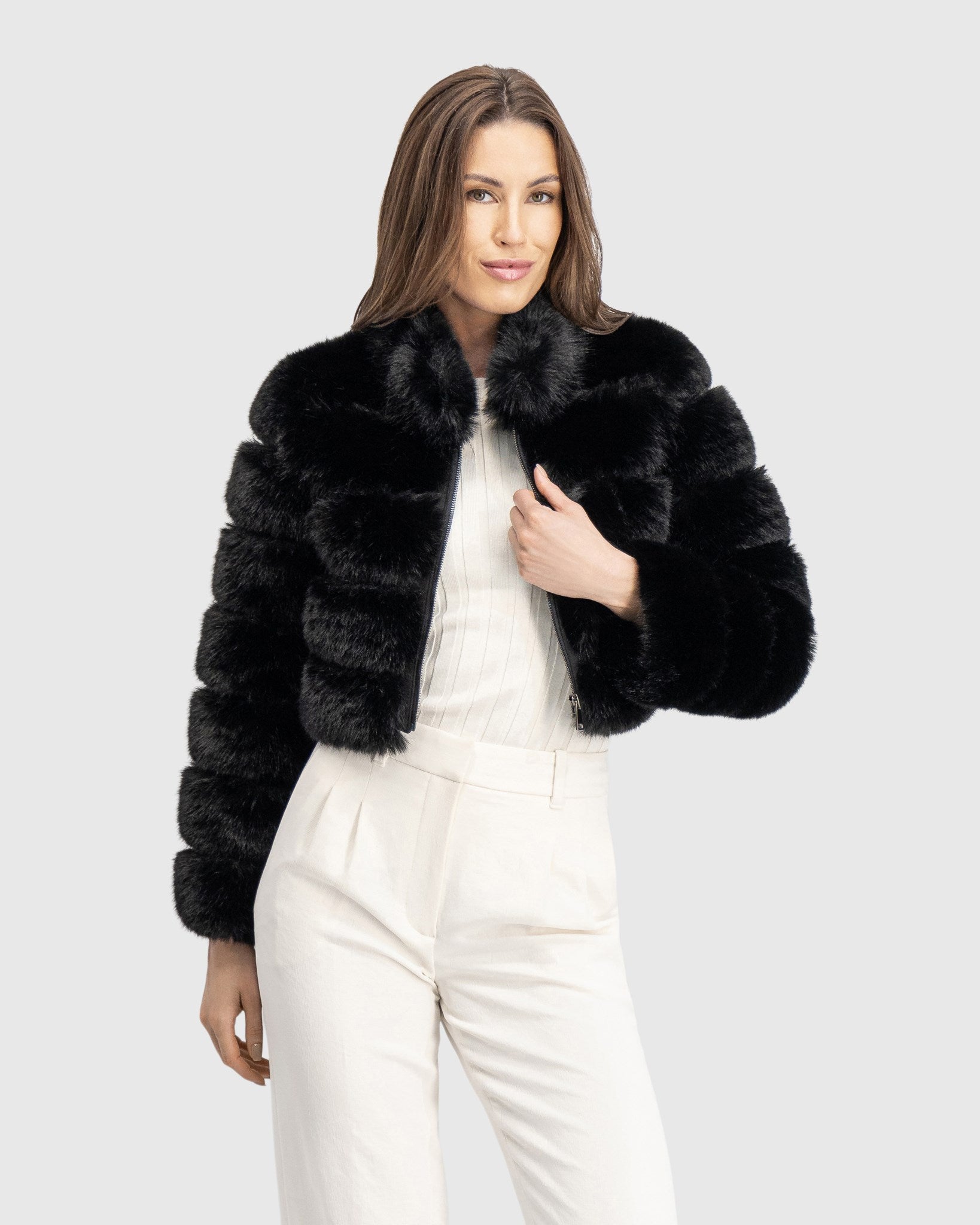 FUR-FREE FOX (FAUX FUR) BOLERO