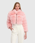 FUR-FREE FOX (FAUX FUR) BOLERO - PINK