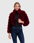 FUR-FREE FOX (FAUX FUR) BOLERO - WINE