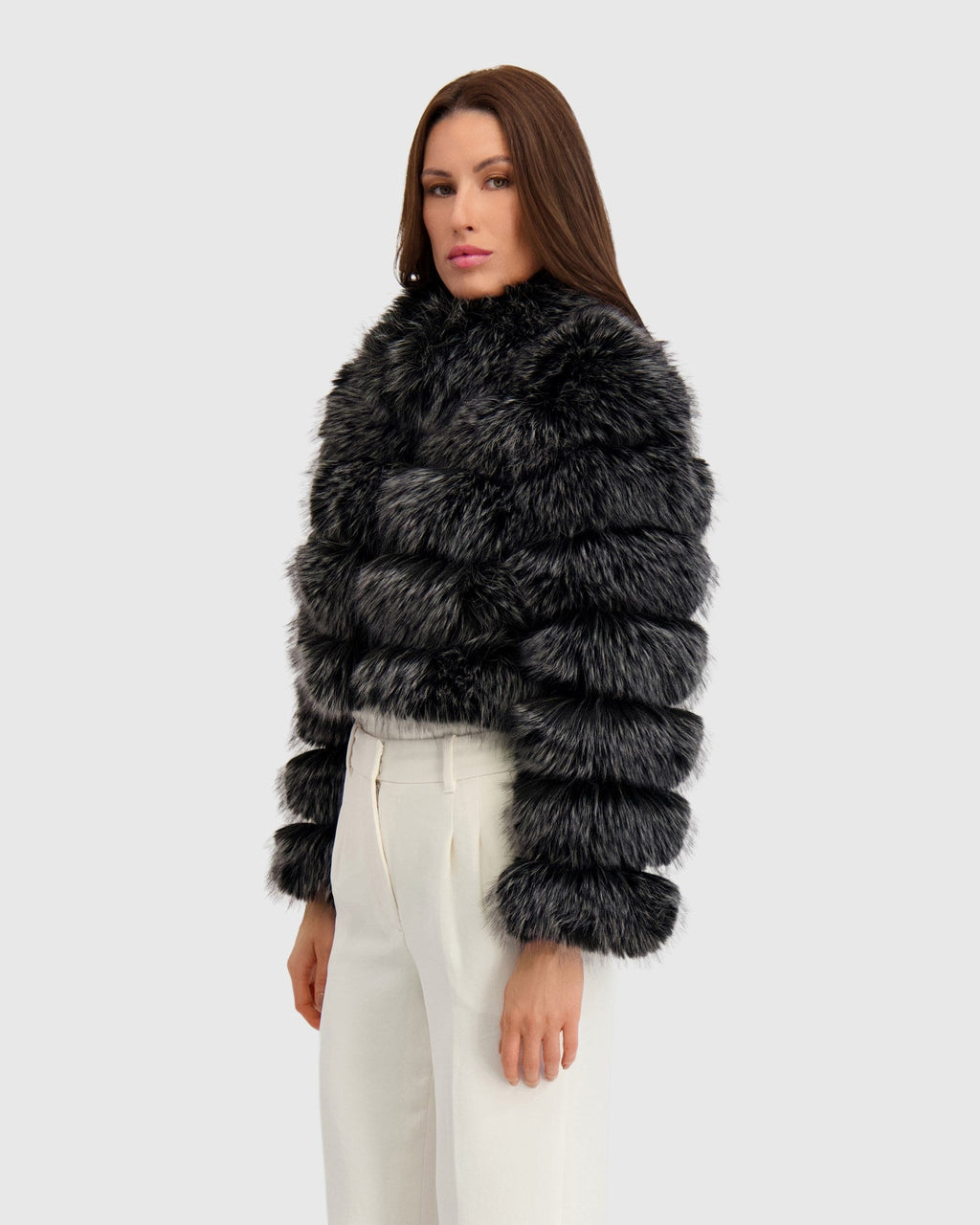 FUR-FREE FOX (FAUX FUR) BOLERO - BLACK SNOWTOP