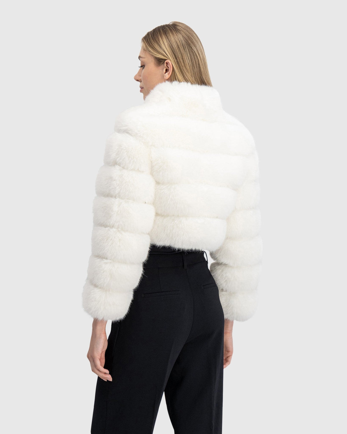 FUR-FREE FOX (FAUX FUR) BOLERO - WHITE