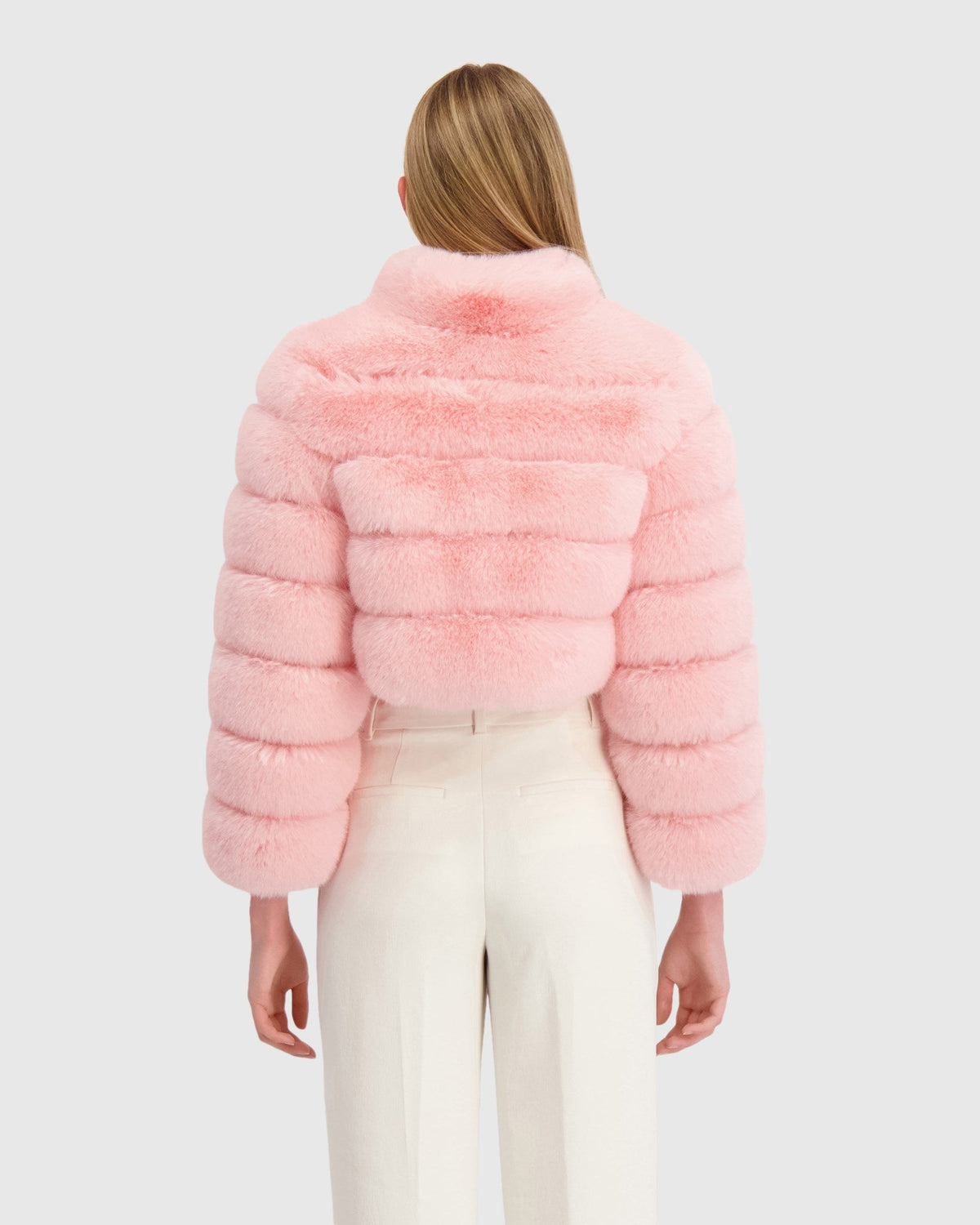 FUR-FREE FOX (FAUX FUR) BOLERO - PINK