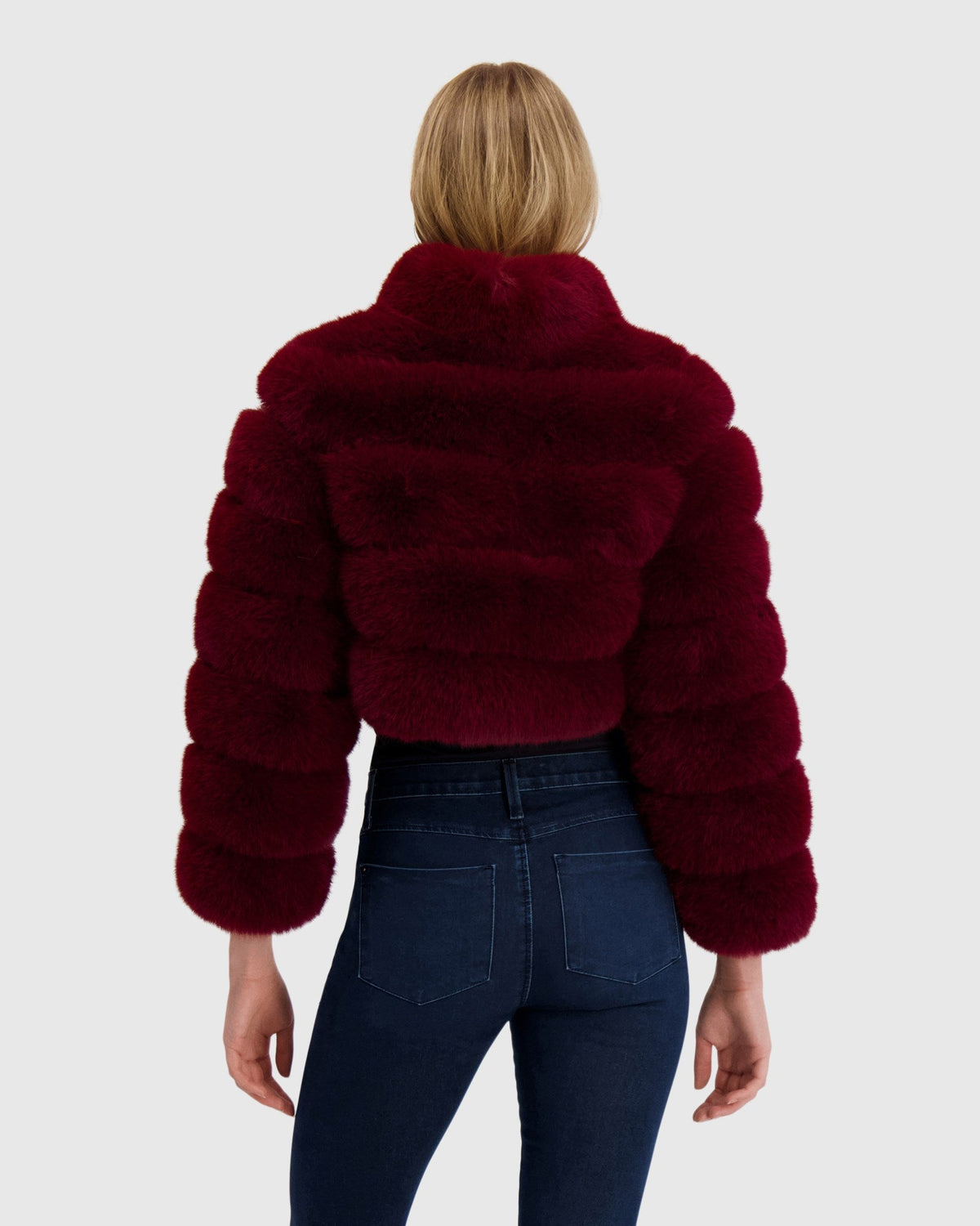 FUR-FREE FOX (FAUX FUR) BOLERO - WINE
