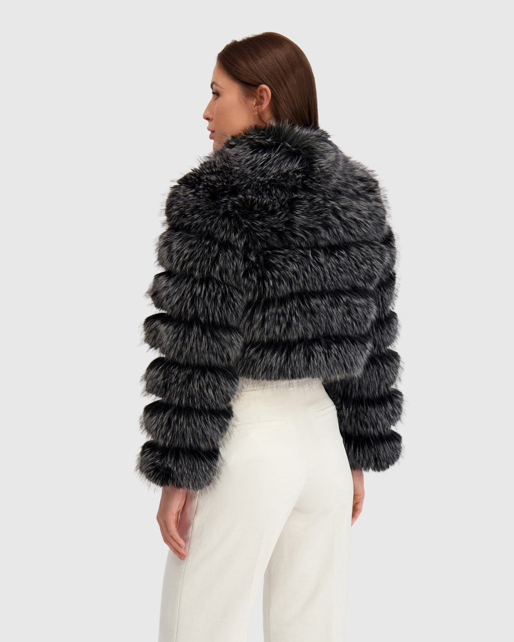 FUR-FREE FOX (FAUX FUR) BOLERO - BLACK SNOWTOP