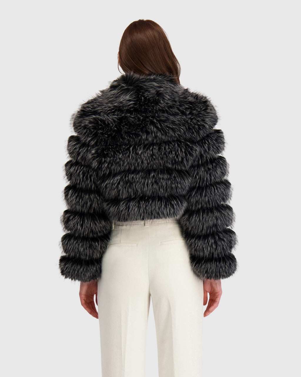 FUR-FREE FOX (FAUX FUR) BOLERO - BLACK SNOWTOP