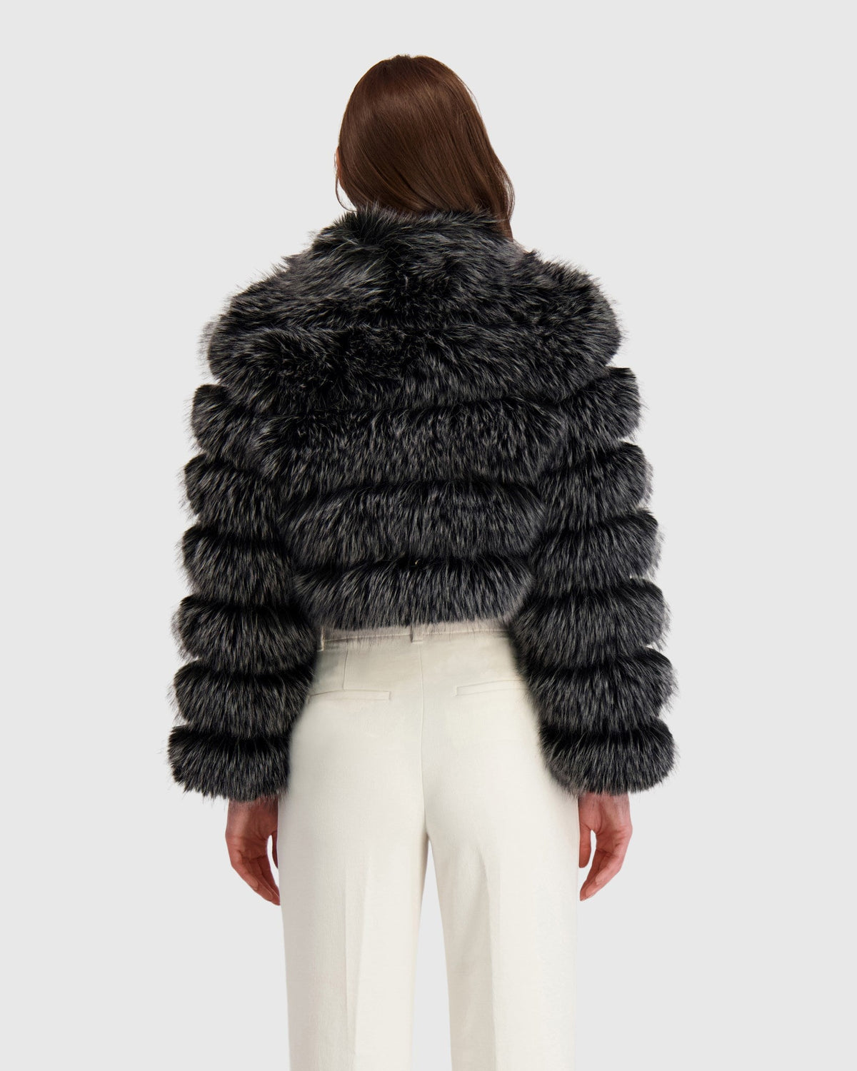 FUR-FREE FOX (FAUX FUR) BOLERO - BLACK SNOWTOP