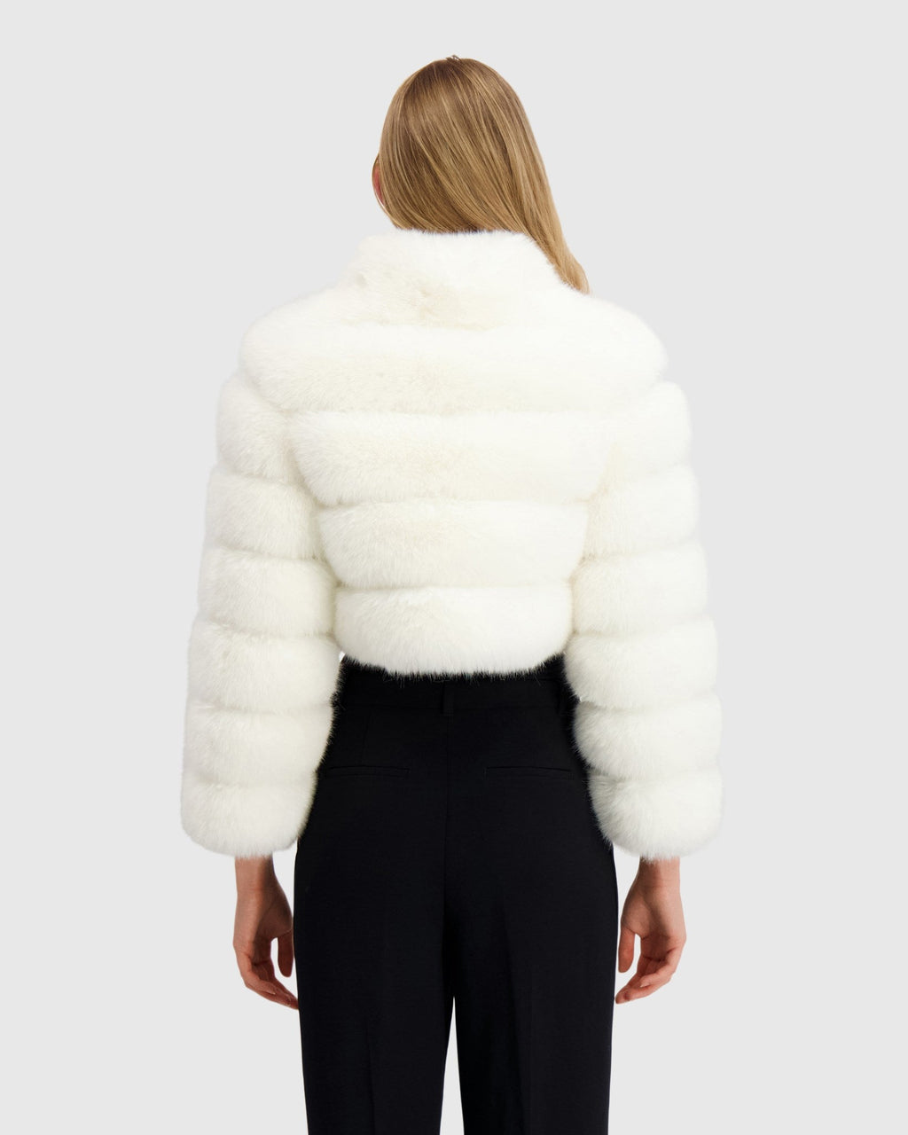 FUR-FREE FOX (FAUX FUR) BOLERO - WHITE