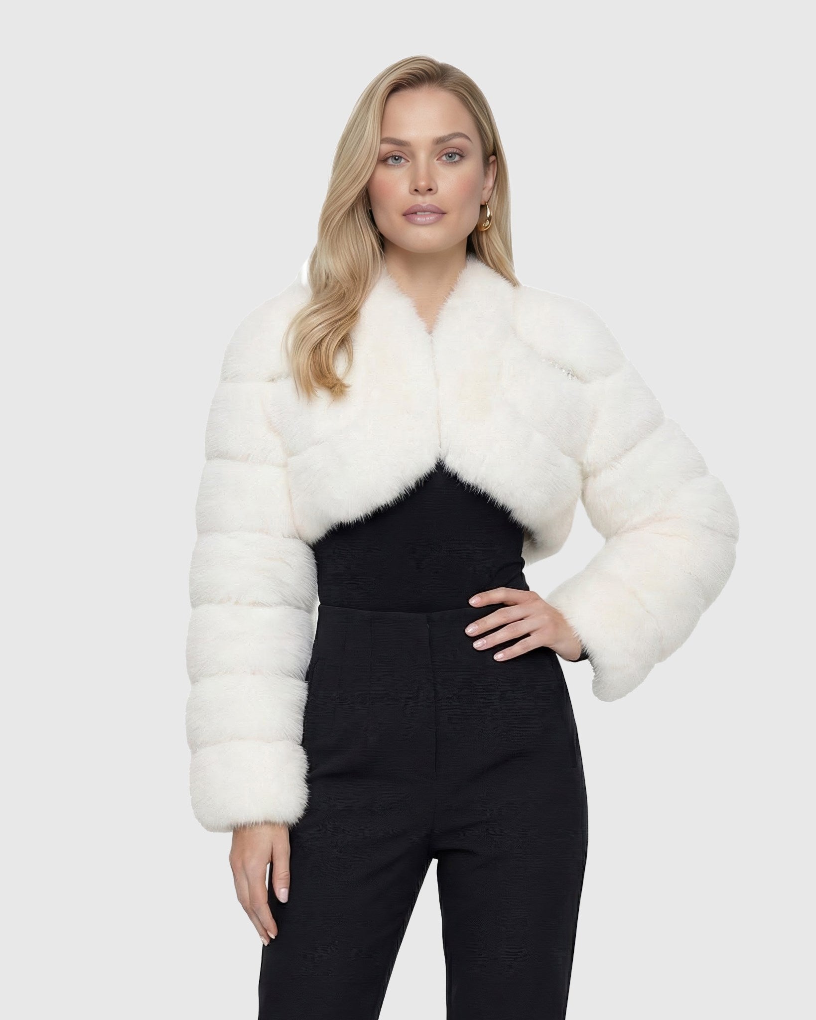 FUR-FREE FOX (FAUX FUR) SHORT JACKET