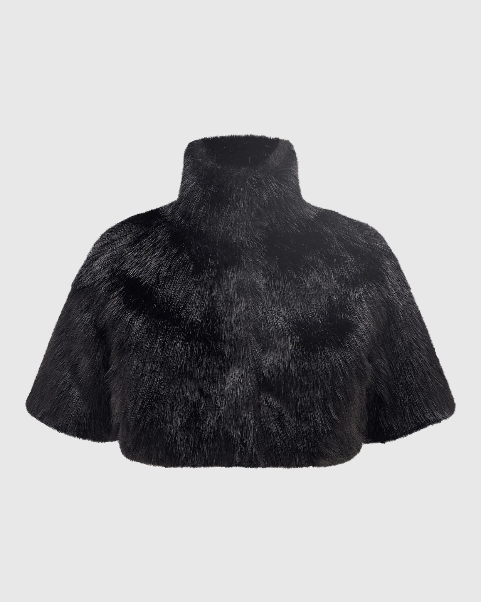 FUR-FREE FOX (FAUX FUR) BOLERO WITH SHORT SLEEVES