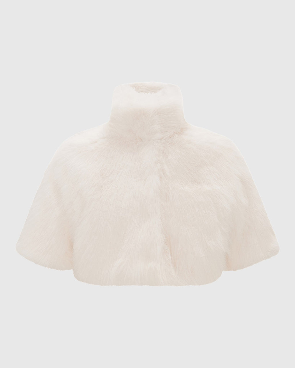 FUR-FREE FOX (FAUX FUR) BOLERO, SHORT SLEEVES - WHITE
