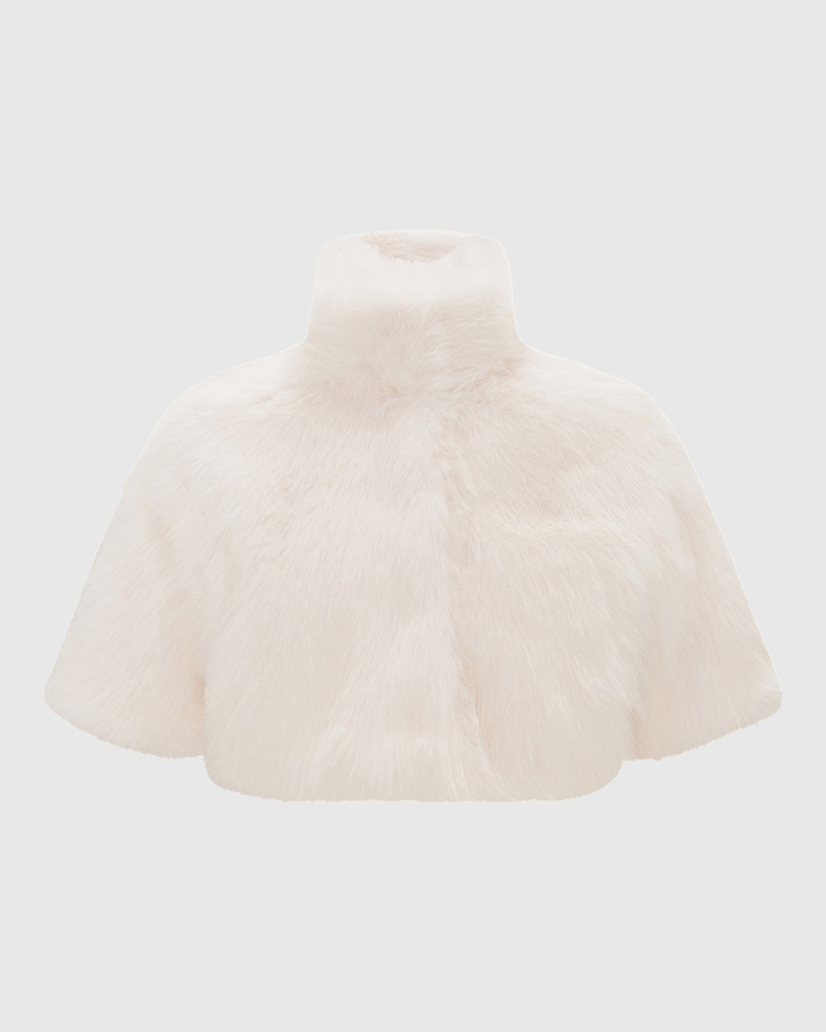 FUR-FREE FOX (FAUX FUR) BOLERO, SHORT SLEEVES - WHITE