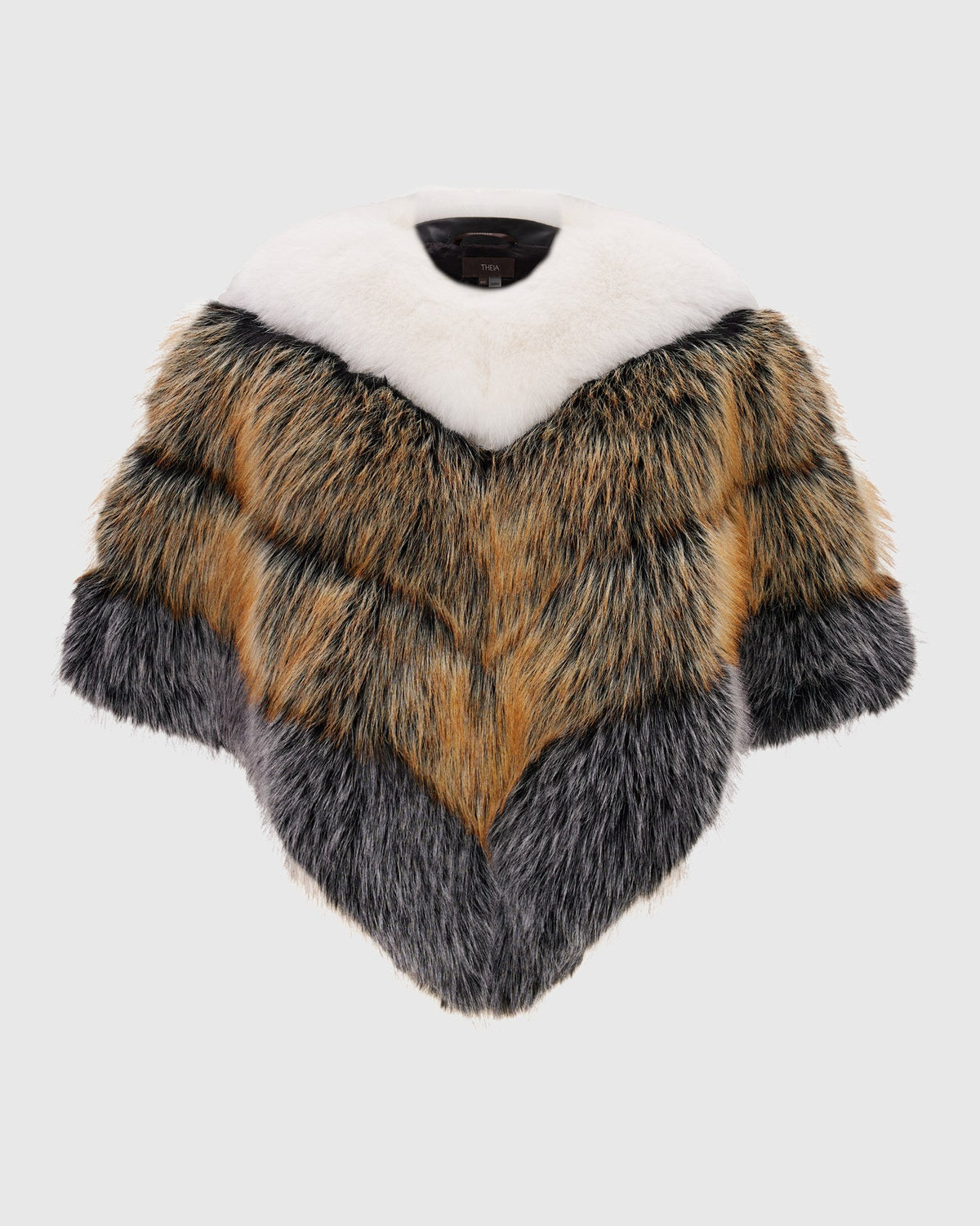 FUR-FREE FOX-LIKE CAPE - WHITE/GOLD/SILVER