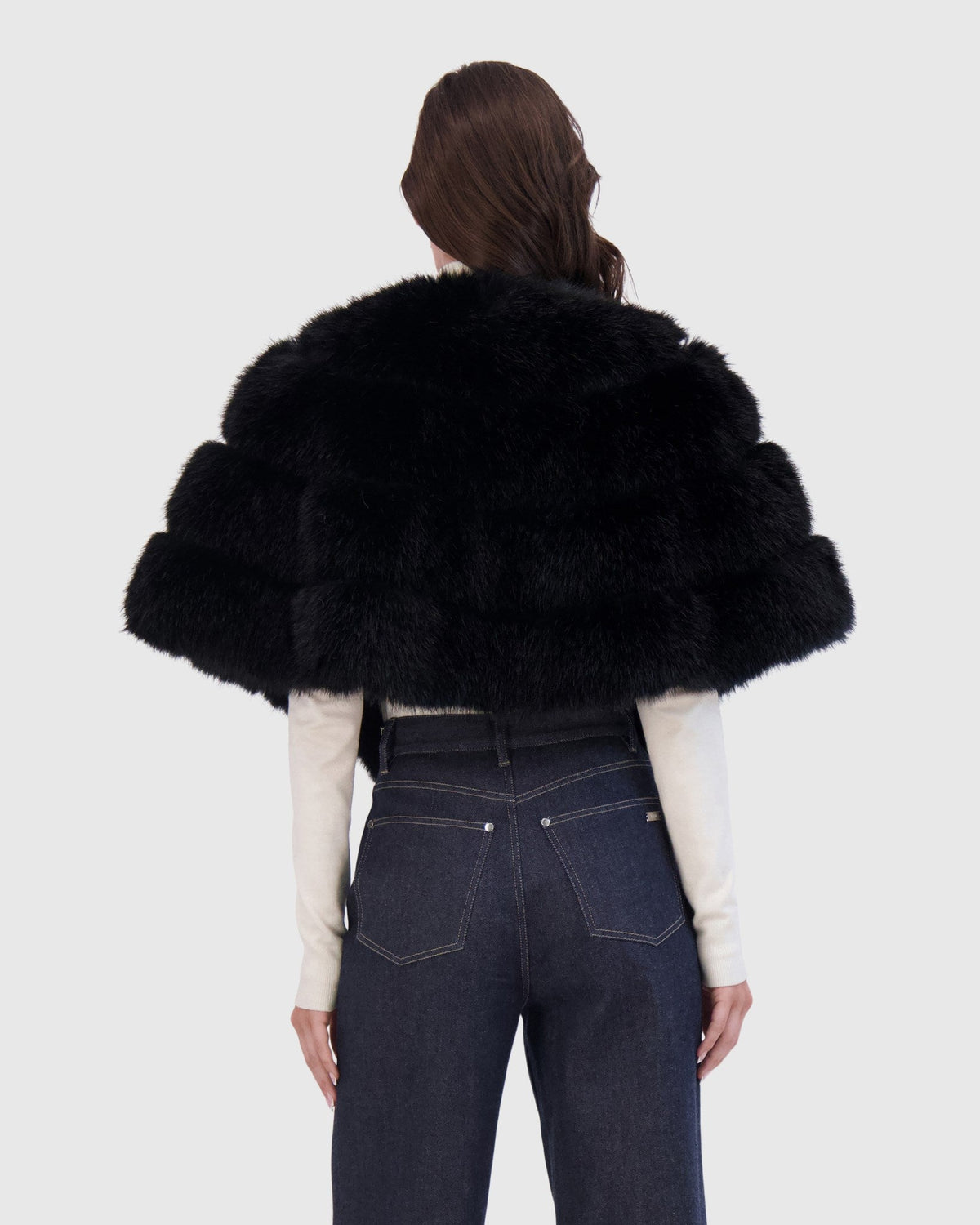 FUR-FREE FOX-LIKE CAPE - BLACK